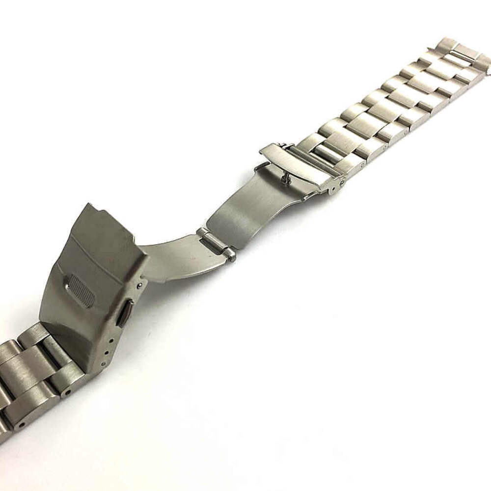 Curved End Metal Stainless Steel Oyster Style Replacement Watch Band #7015