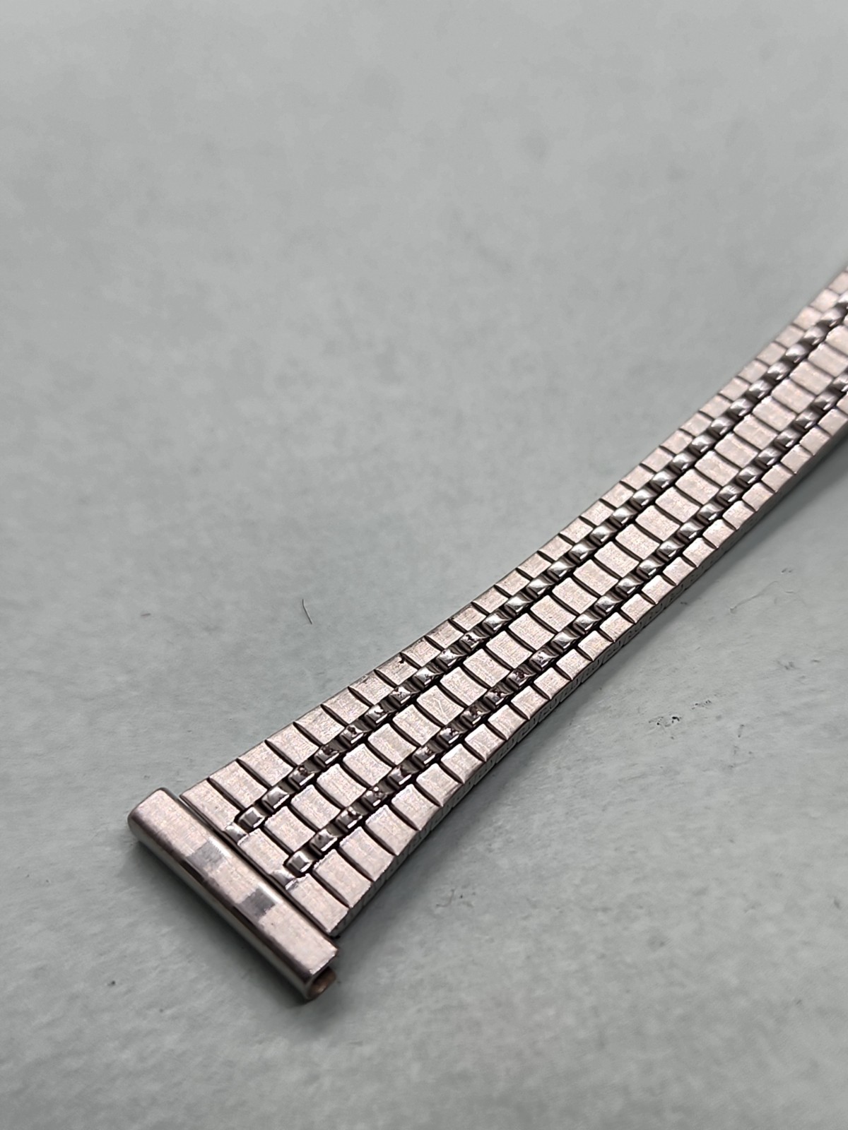 Ladies Vintage NOS 14mm 2 Piece Stainless Sliding Clasp Watch Band