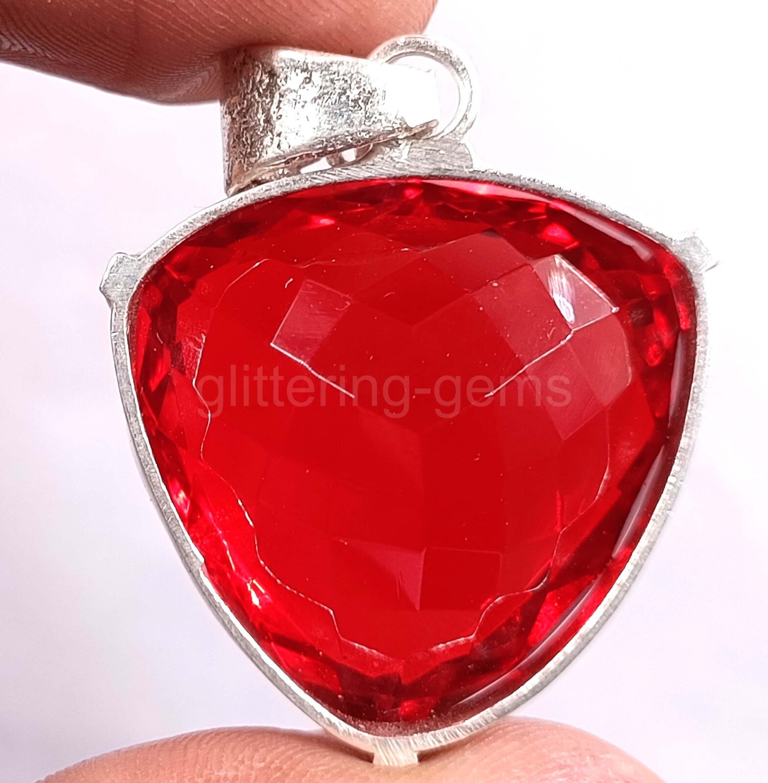 78.35 Ct Natural Red Ruby Trillion Cut Pendant IGL Certified Loose Gemstone 5AIT