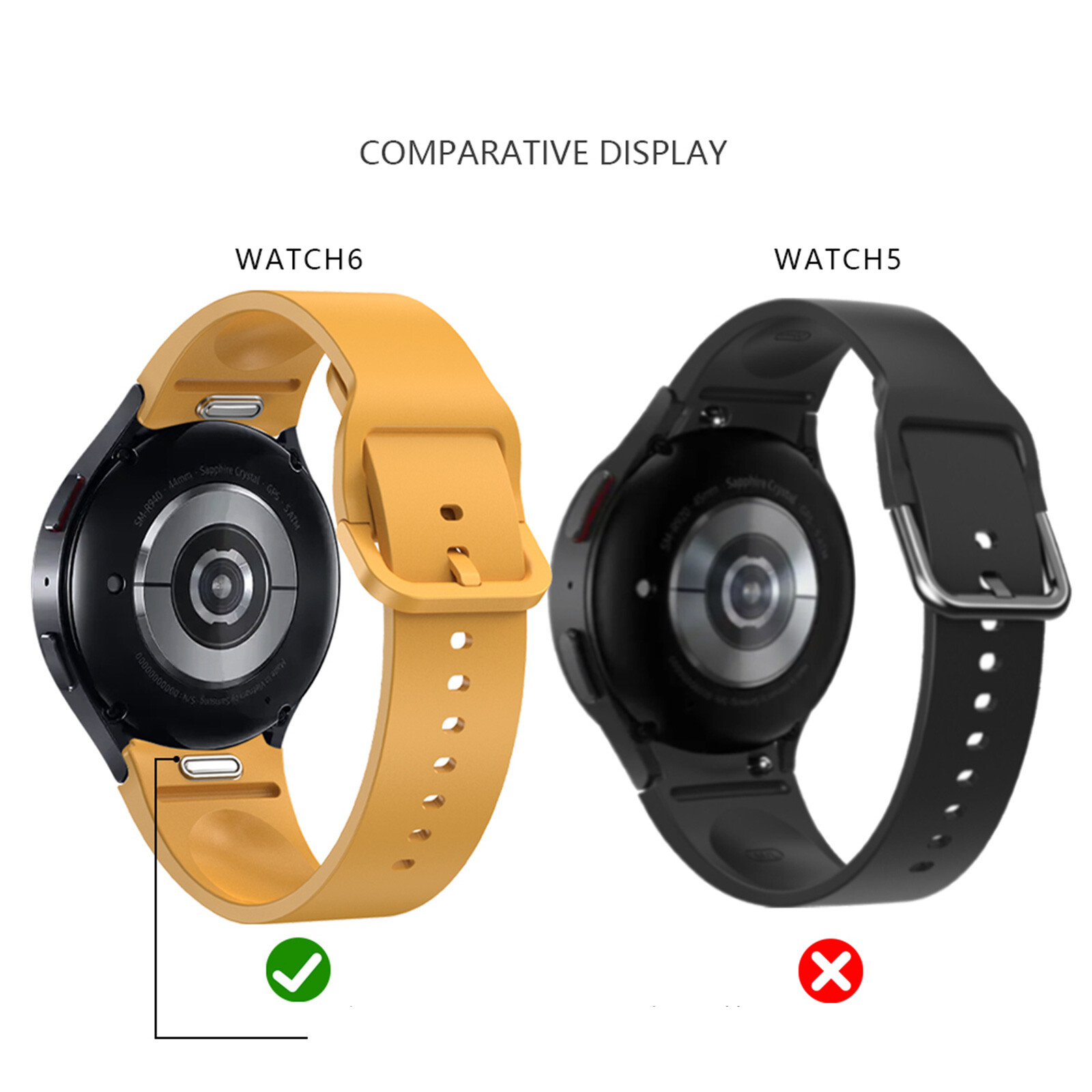 Liquid Silicone Watch Band Strap Replacement For Samsung Galaxy Watch 4 5 6 7 FE