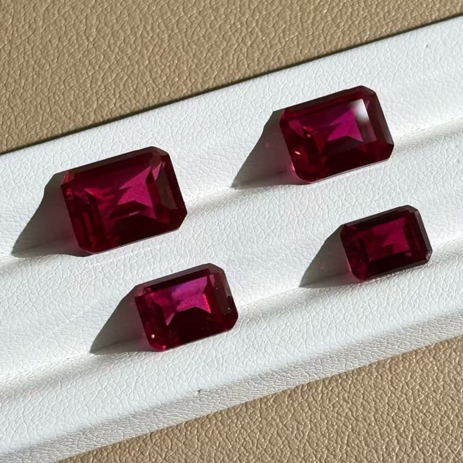 1-8pcs Lab Grown Pigeon’s Blood Ruby 0.5-5ct Emerald Cut Vibrant Shade with AGL