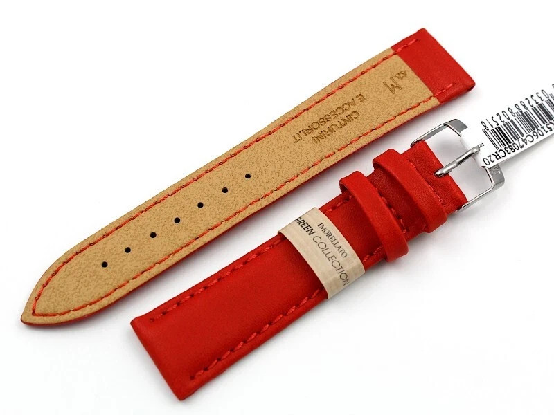 Morellato Genuine Red Leather Watch Strap Various Sizes Steel Buckle New