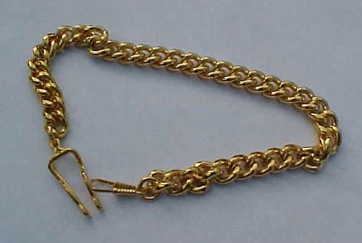 New Gold Tone Super Heavy 13 1/2 Inch Pocket Watch Chain Free Shipping (935)