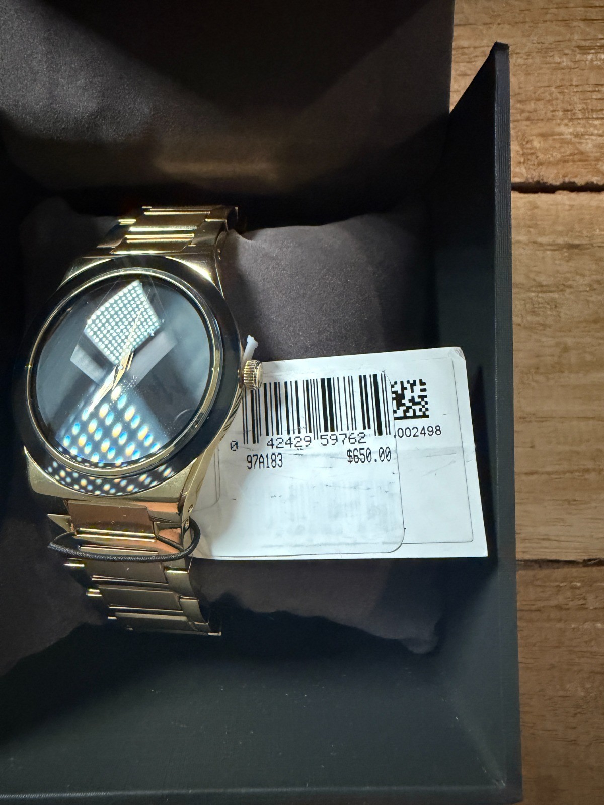 LIQUIDATION – Bulova 97A183 Millennia Watch Mens Black Gold Analog Dial