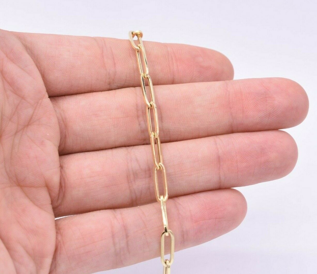 4.5mm Paperclip Link Bracelet Real 10K Yellow Gold ALL SIZES