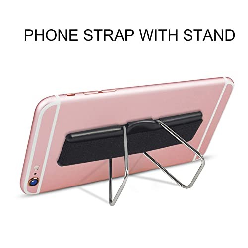 Phone Strap, 4 Pcs Phone Finger Holder Back of Black,Black,Silver,Rose Gold