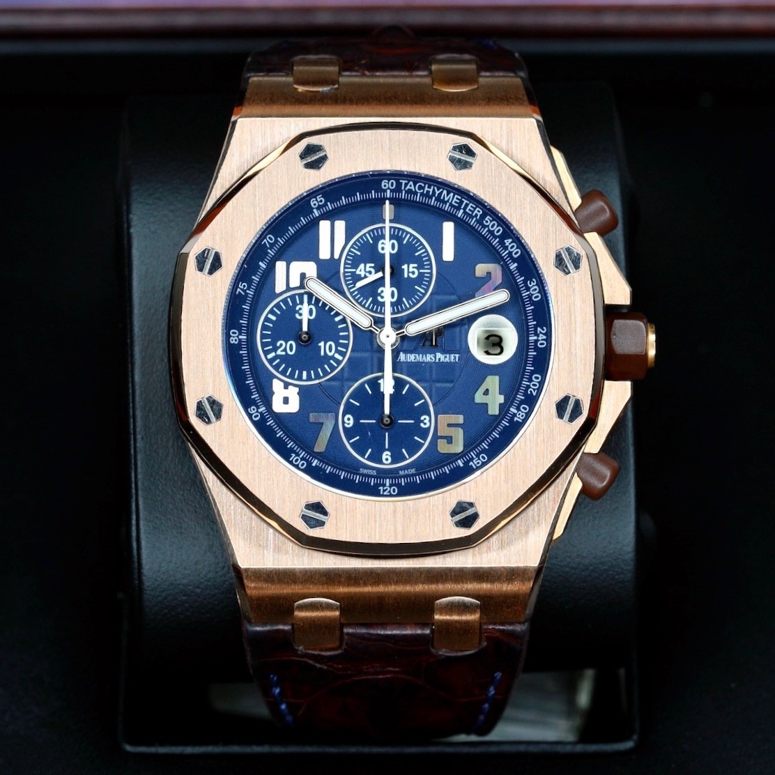 Audemars Piguet Royal Oak Offshore Blue Dial Rose Gold 42mm 26365OR.OO.D801CR.01