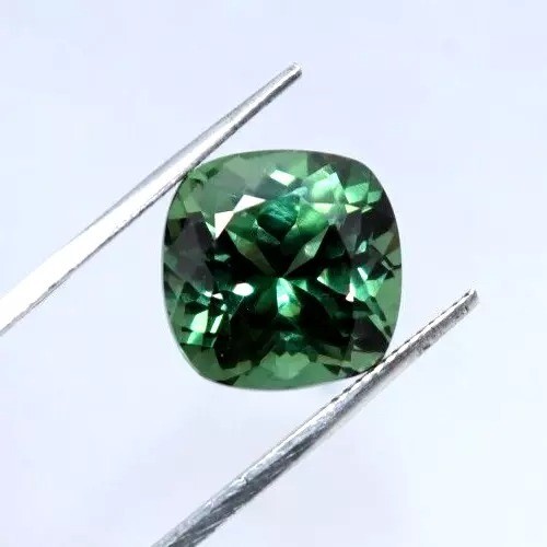 10.35 Ct Natural Montana Sapphire Green Cushion Cut Certified Loose Gemstone
