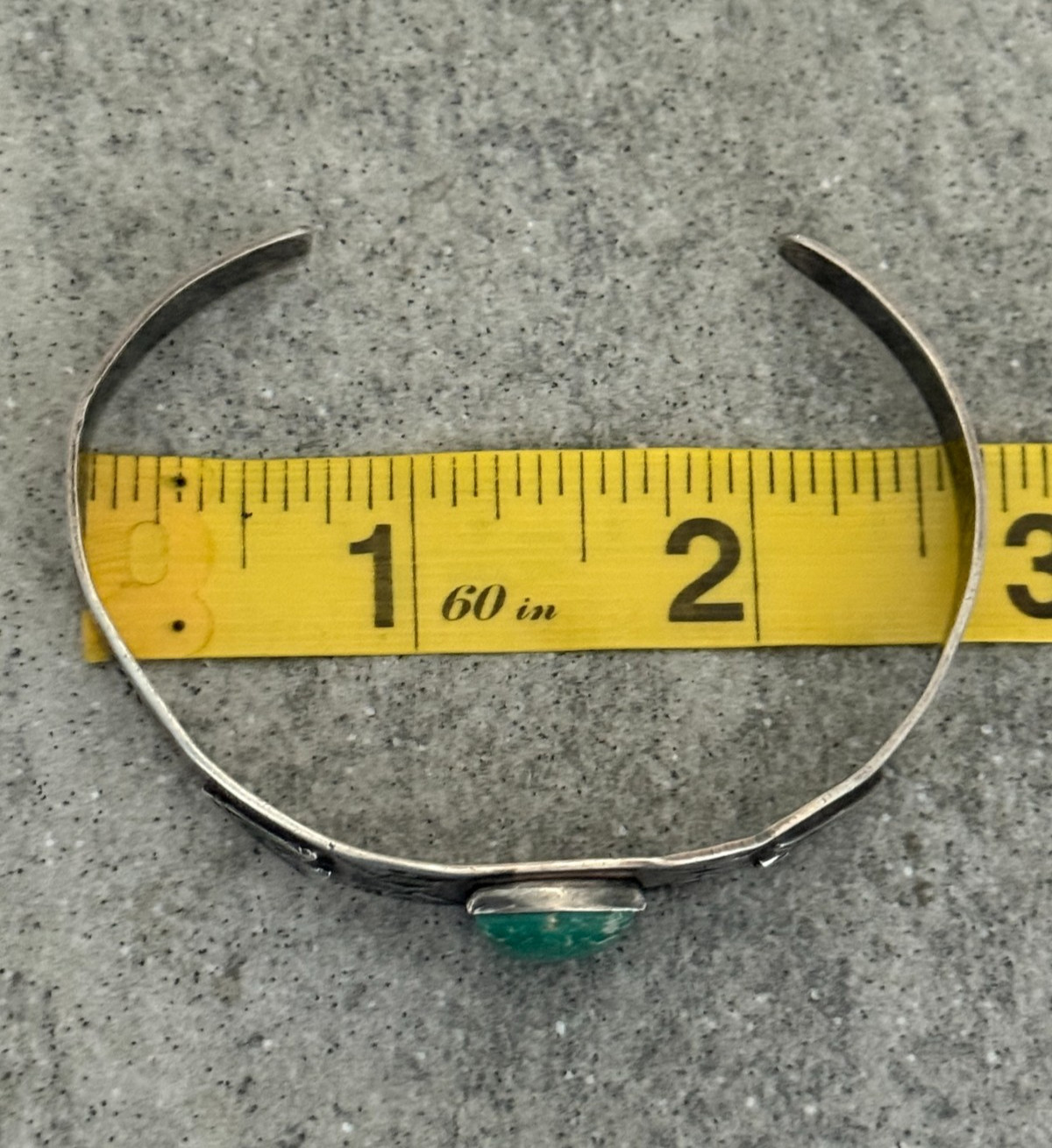 Vintage FRED HARVEY era 40’s Navajo ARROW HEAD Turquoise Silver Bracelet 7.25 in