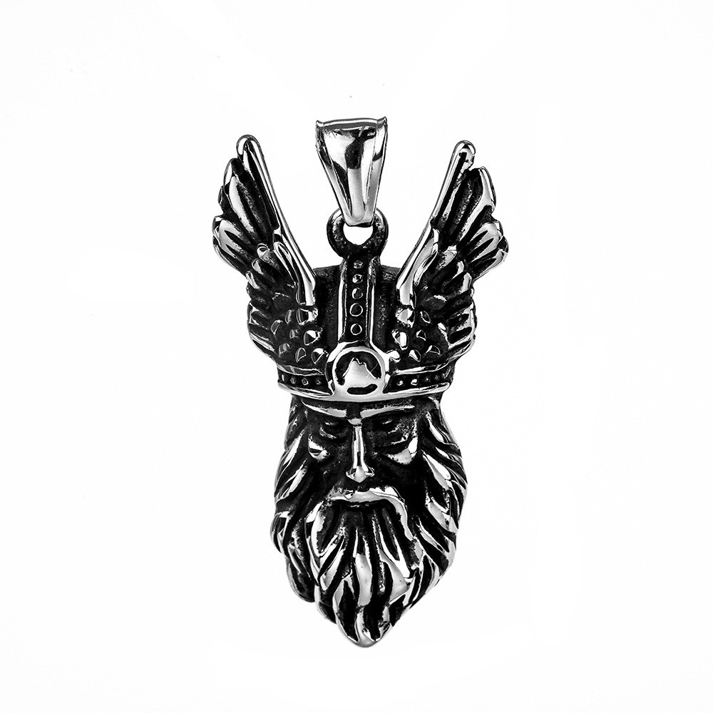 MENDEL Mens Chain Viking Mythology Odin Amulet Pendant Necklace Stainless Steel