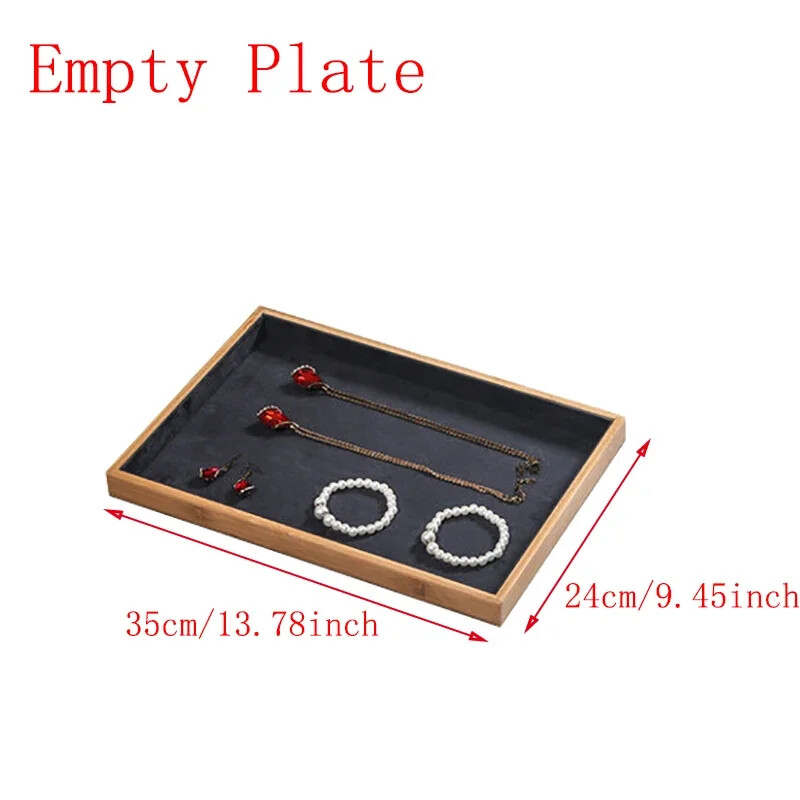 Bamboo Jewelry Display Ring Earring Necklace Bracelet Display Organizer Tray