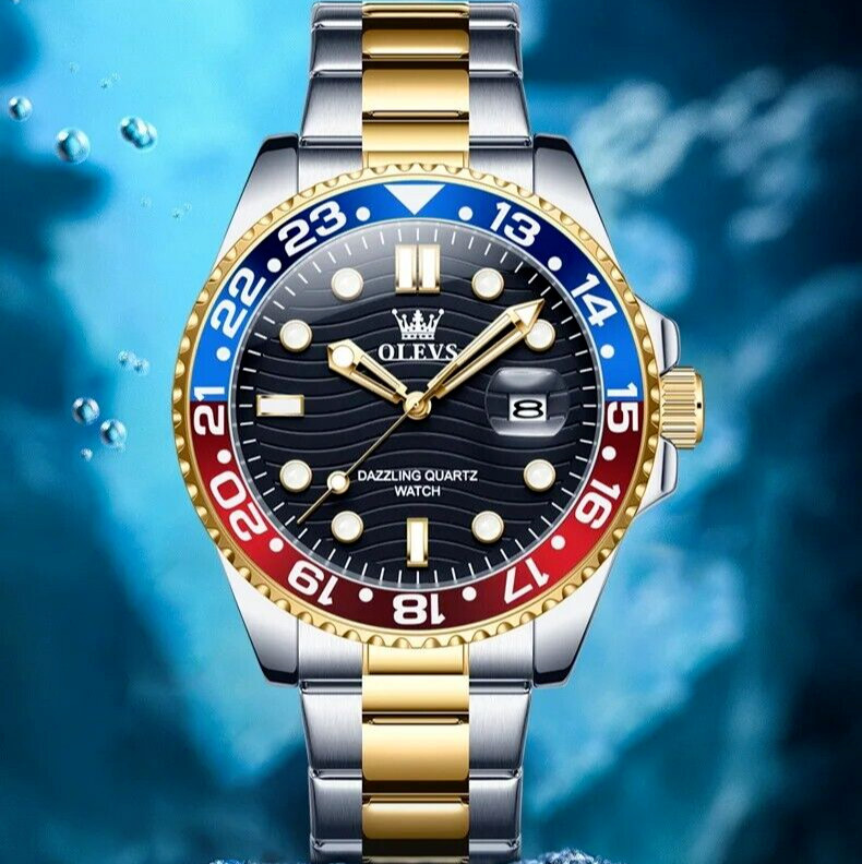 Waterproof Quartz Watch Men’s Men OLEVS Luminous Luxury Date Business Strap