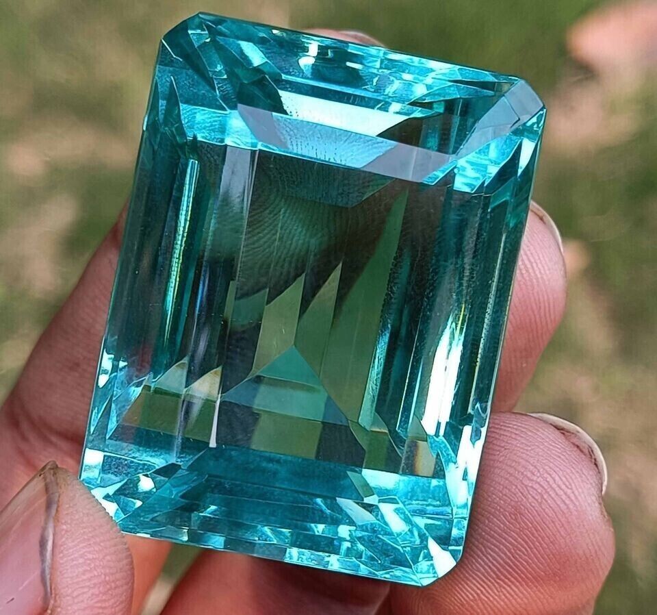 EGL Certified 106.55 Ct Natural Sky Blue Topaz Emerald Cut AAA+ Loose Gemstone