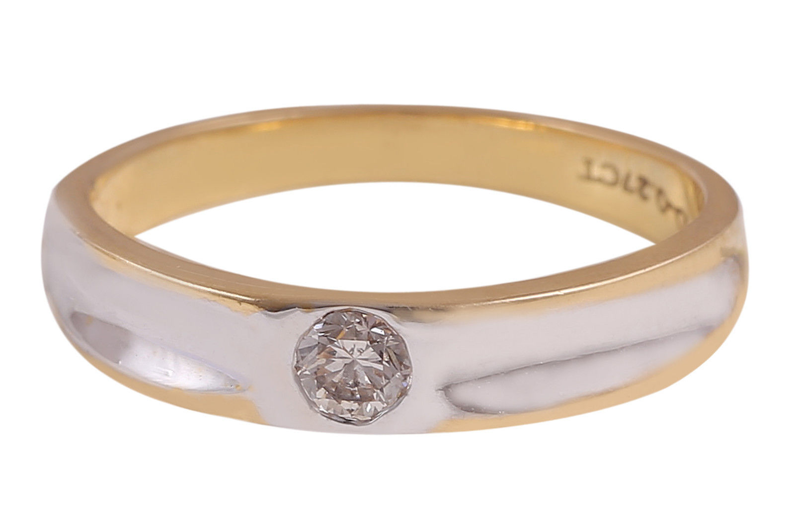 0.27 Cts Round Brilliant Cut Diamond Unisex Wedding Band Ring In 750 18K Gold