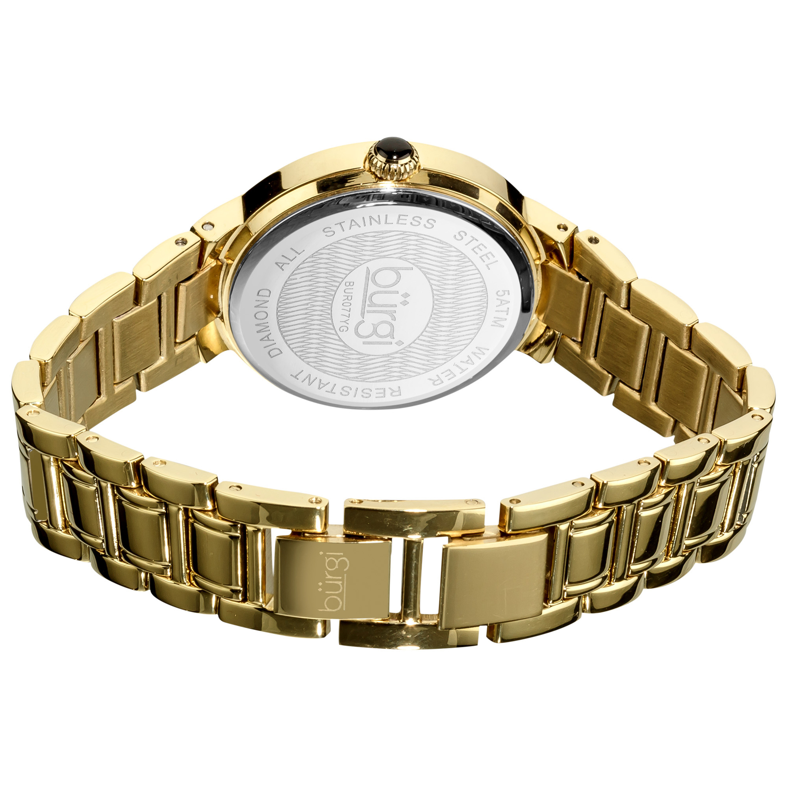 New Women’s Burgi BUR077YG Diamond Dial Gold-tone Stainless Steel Bracelet Watch
