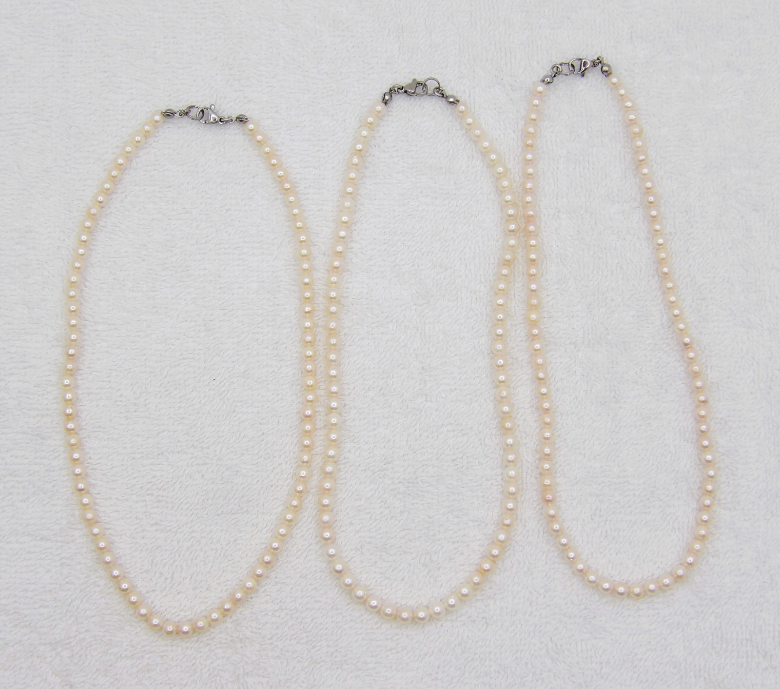 15″ inches White Akoya Near Round Genuine Pearl Necklace Woman Jewelry NK826