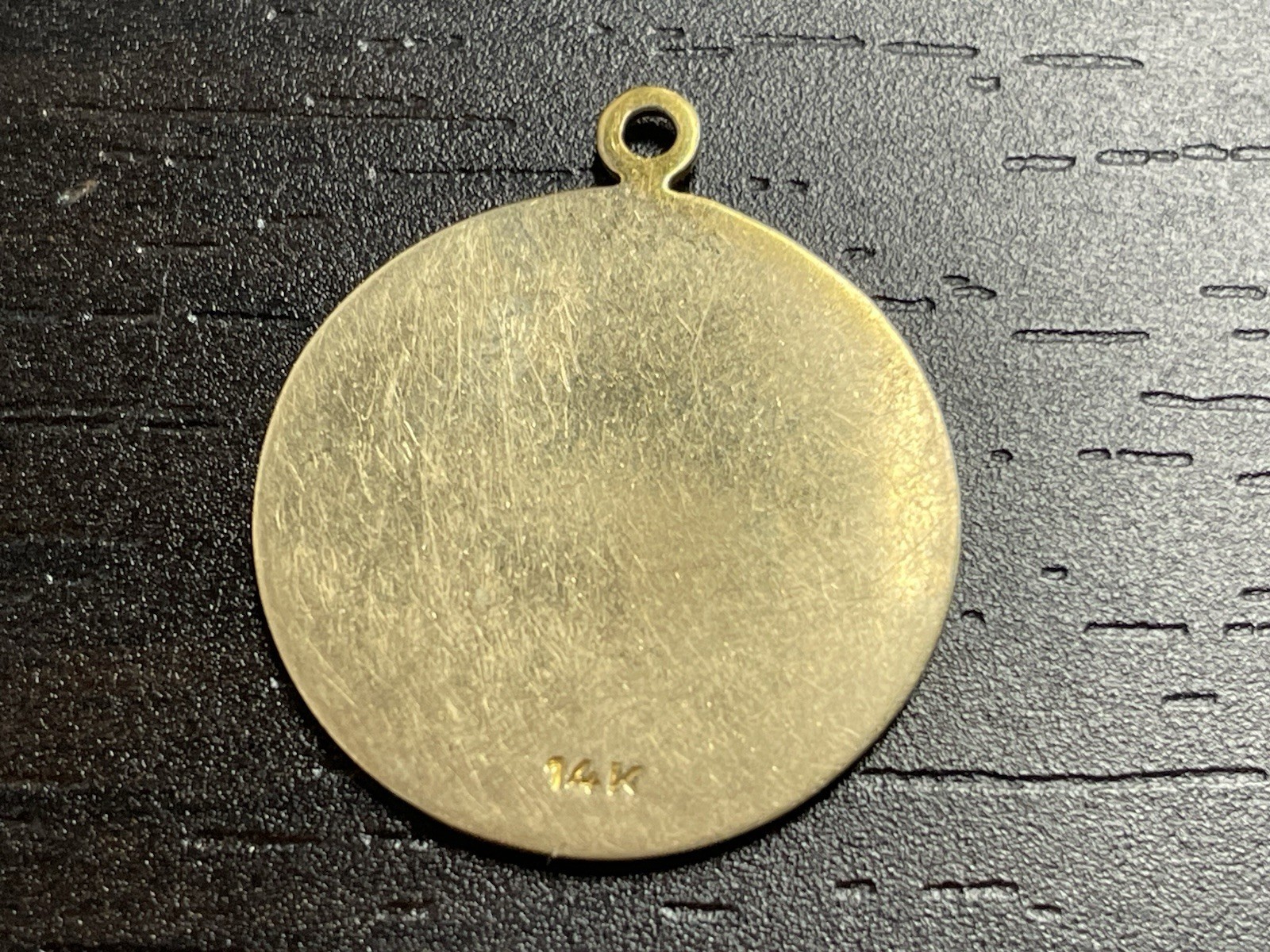 Saint Christopher Protect Us Charm 14k Yellow Gold Pendant Rembrandt 4.1g
