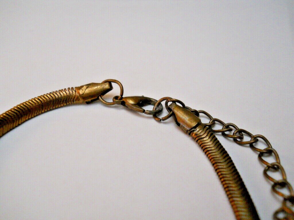 8″ Omega Snake Chain Bracelet Copper 4mm 2 1/2″ Extender USA Seller