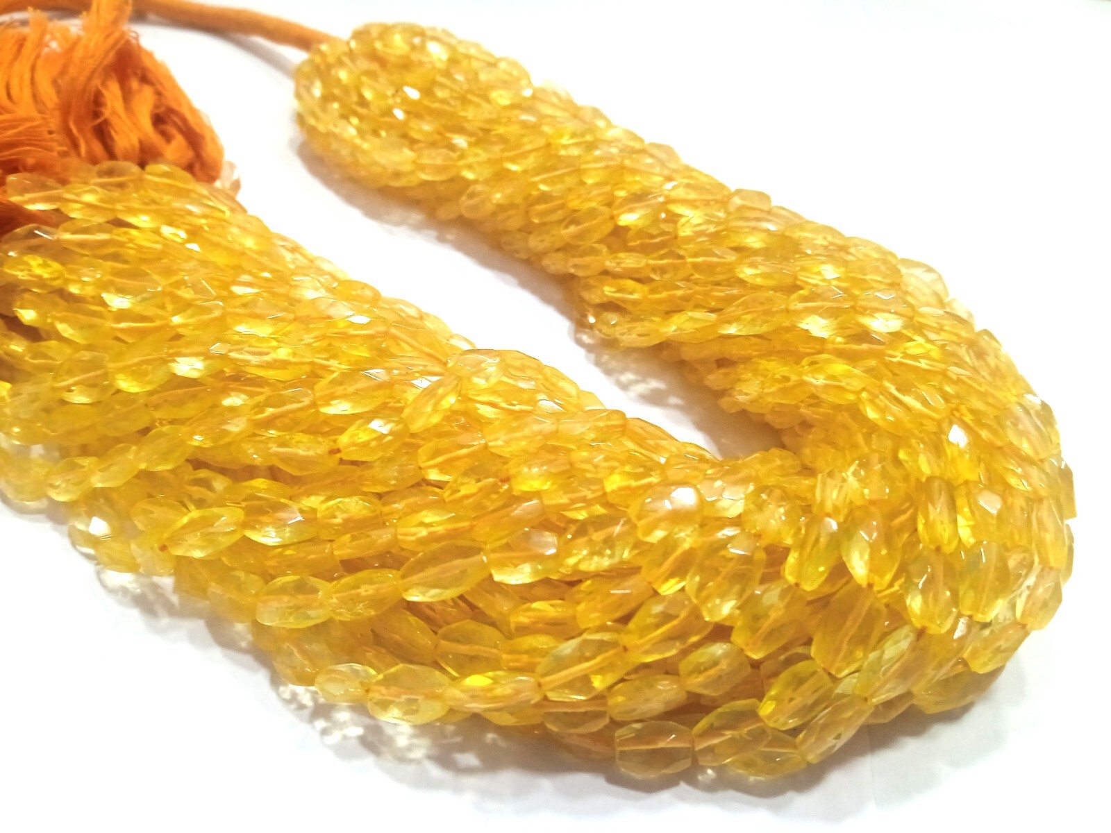 CITRINE OVAL 4X7-5X8MM FACETED CUT LOOSE GEMSTONE BEADS 13″INCH 1 STRAND AG