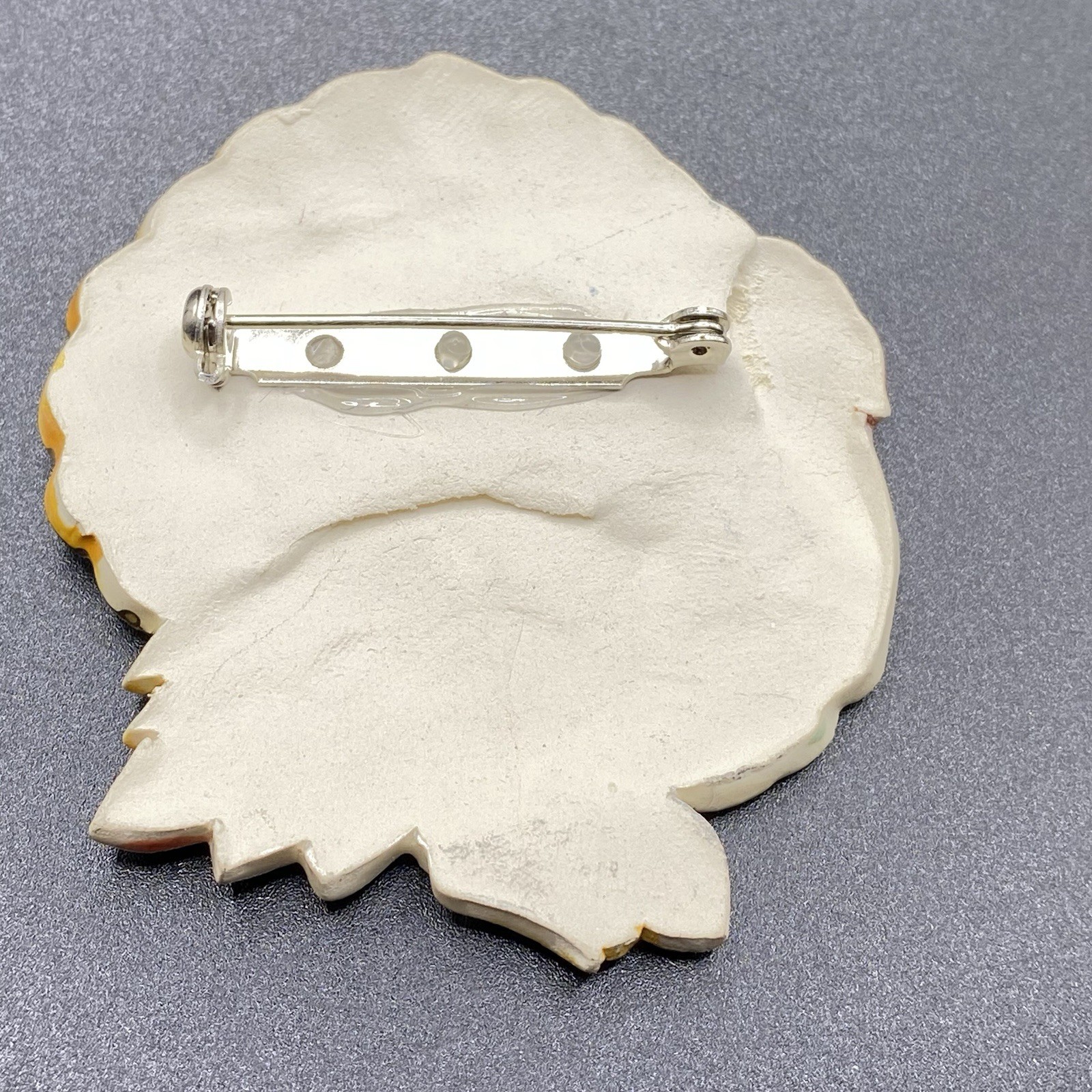 Large Handmade Thanksgiving Enamel Ceramic Turkey Brooch