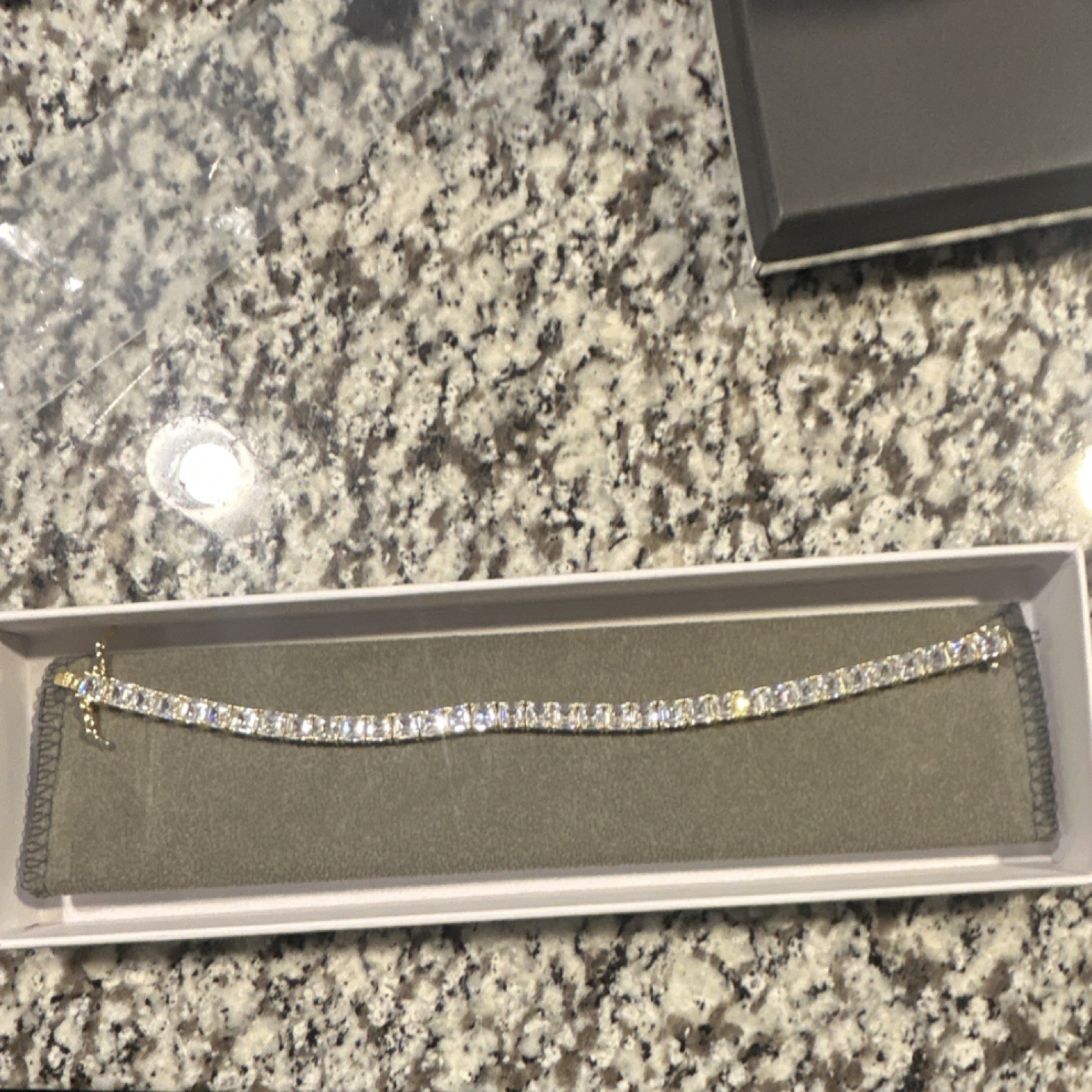 Ivy Sharpe Gold Plated Cubic Zirconia Princess Cut Bracelet
