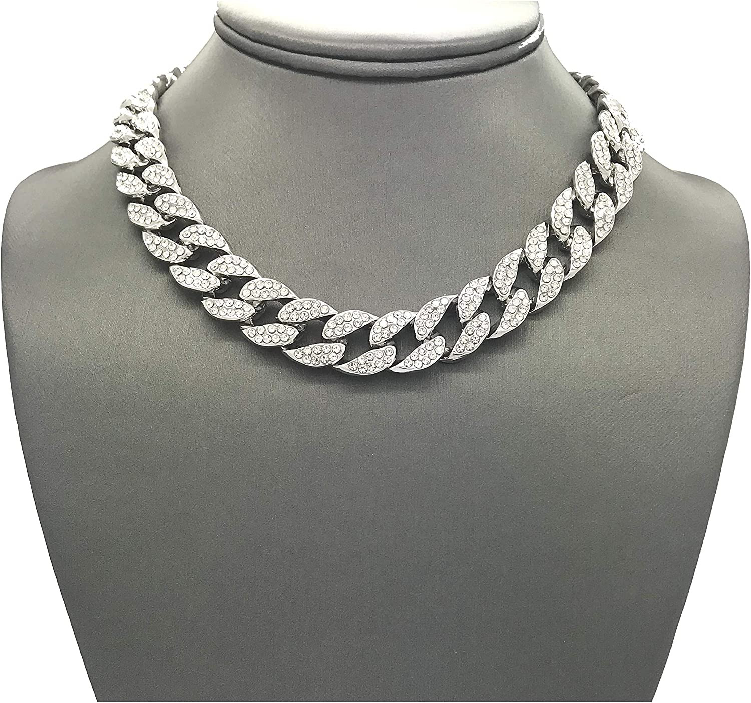 14MM Gold Plated Iced CZ Out Miami Cuban Link Bracelet Or Chain for Men Women