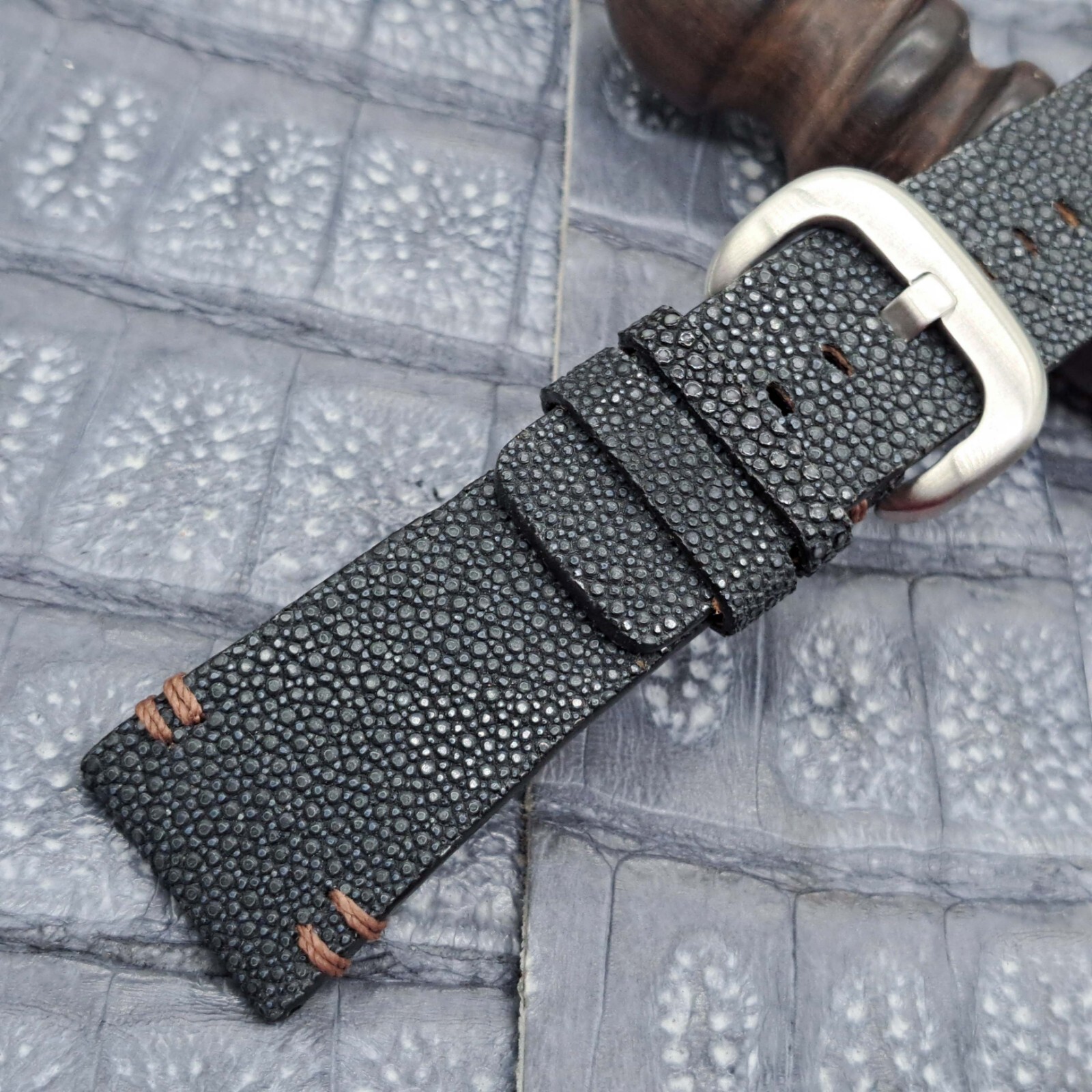 28mm/24mm Stingray Leather Watch Band Bespoke Exotic Leather Minimalist Design