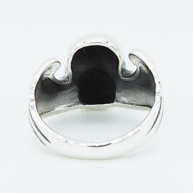 Gothic Wing Skull Men Biker Rocker Metal Vintage 925 Sterling Silver Ring