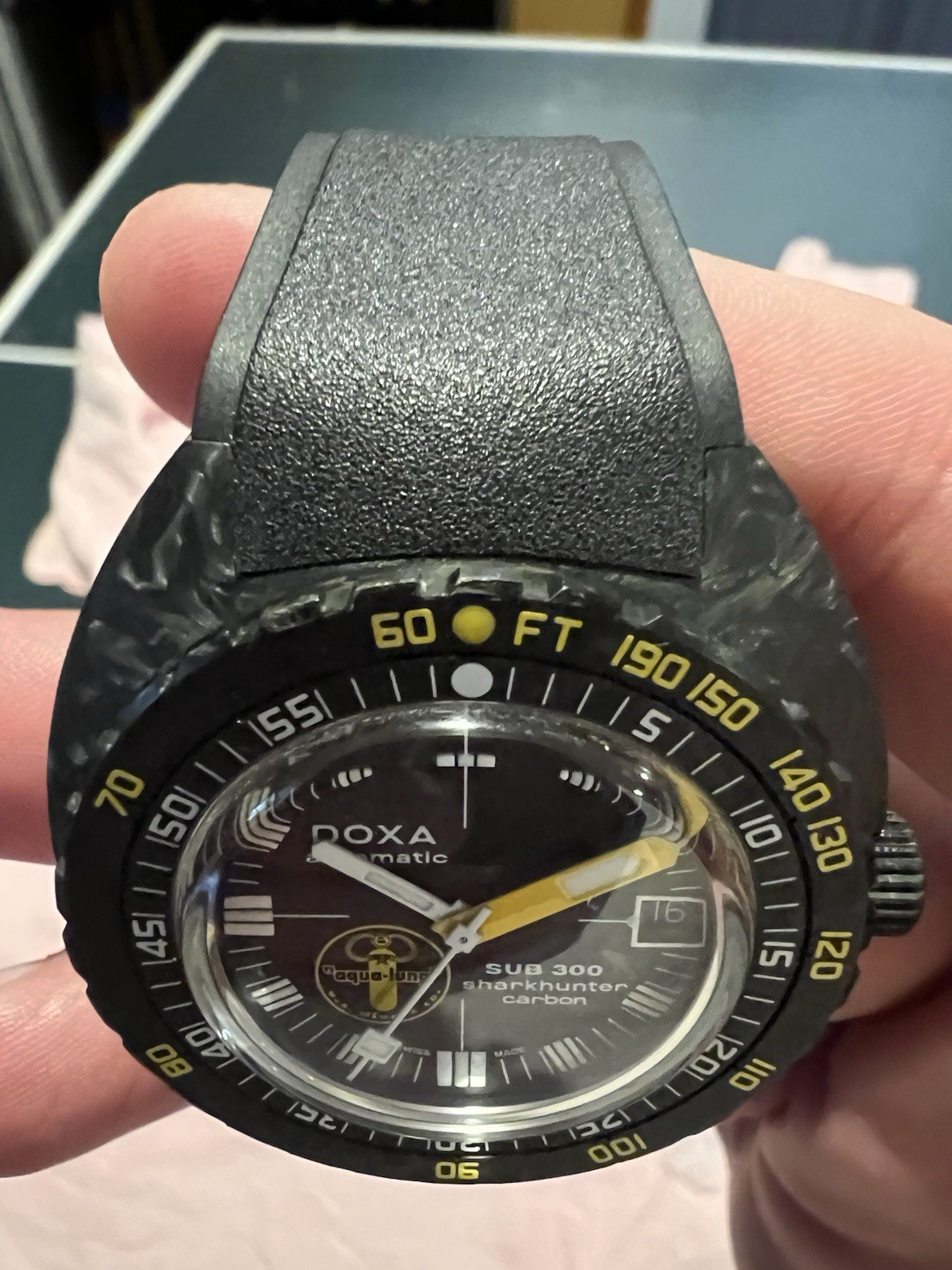 DOXA SUB 300 U.S. Divers Aqua Lung Carbon Diver 42mm Box and Papers
