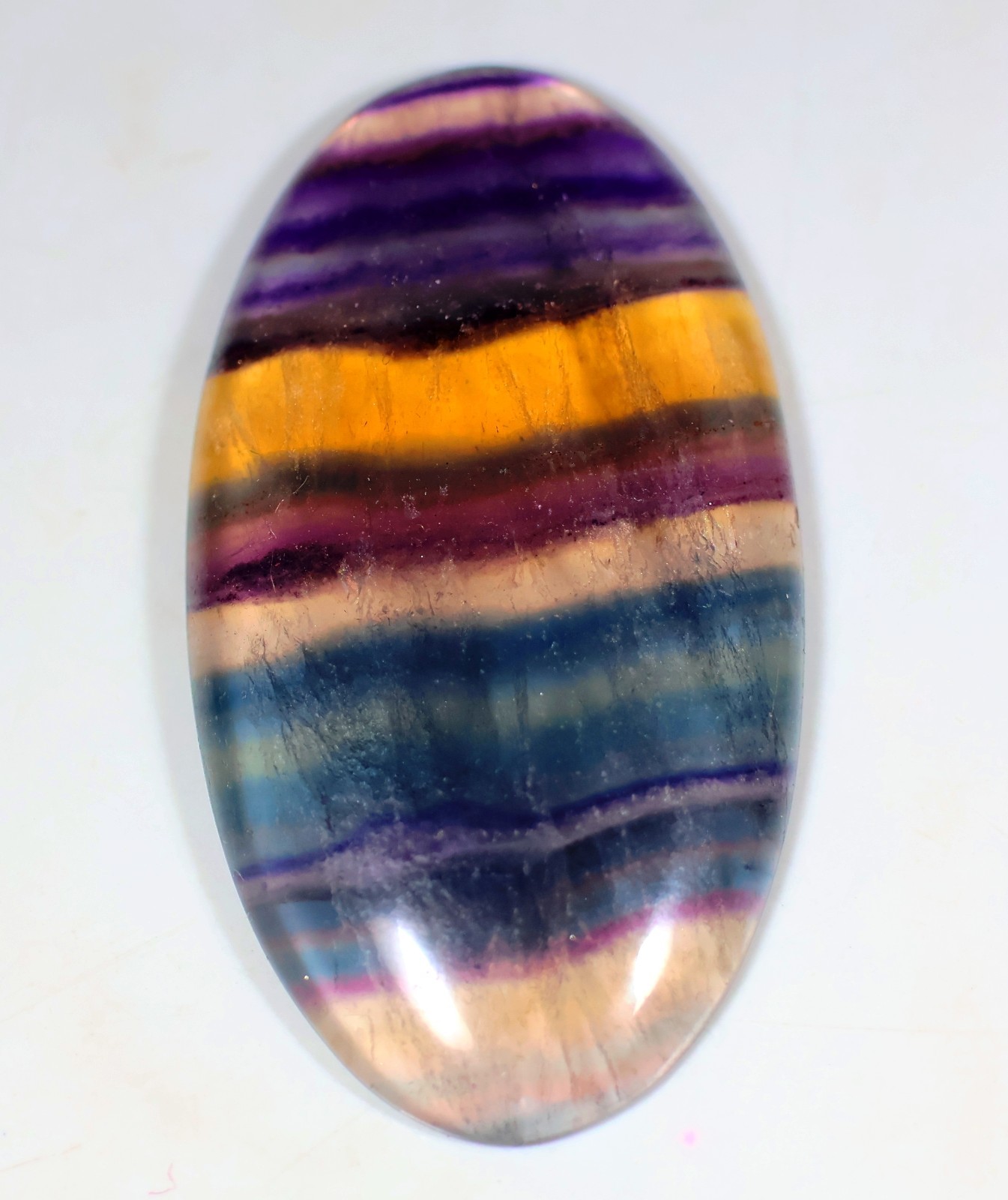 68 Crt 6X25X46 mm Natural Multi Purple Fluorite Oval Cabochon Gemstone KC-16