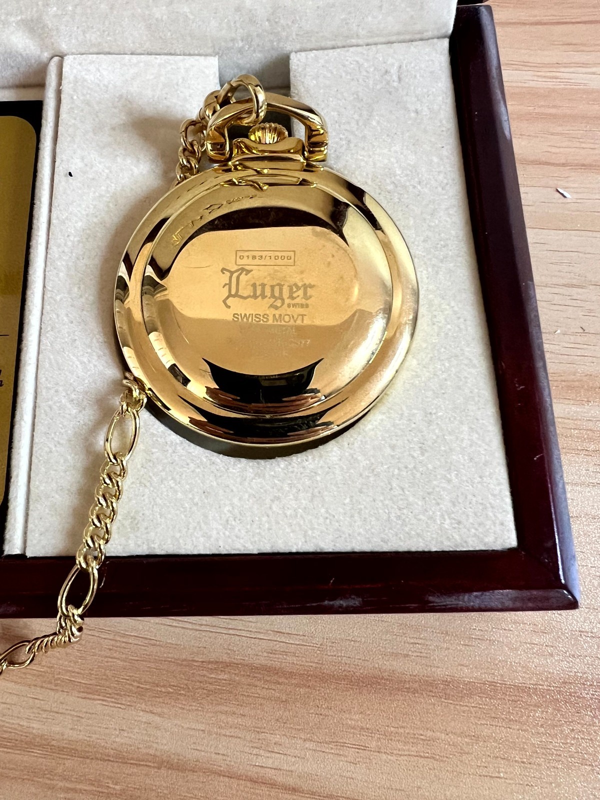 Luger Swiss Limited Edition Pocket Watch – 183/1000, Box & COA, Excellent