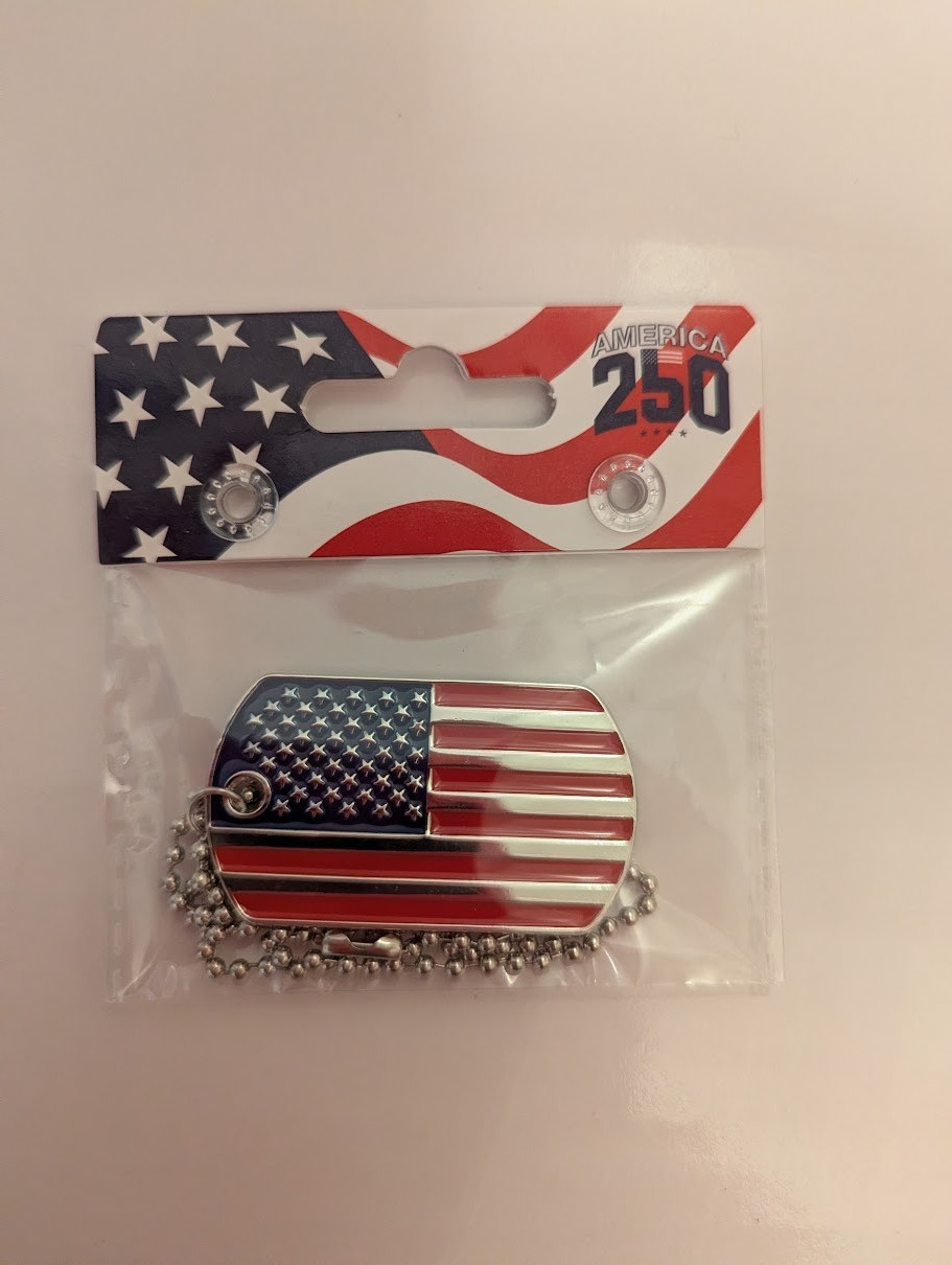 USA Flag Necklace America 250 Anniversary Dog Tag Necklace Stars and Stripes