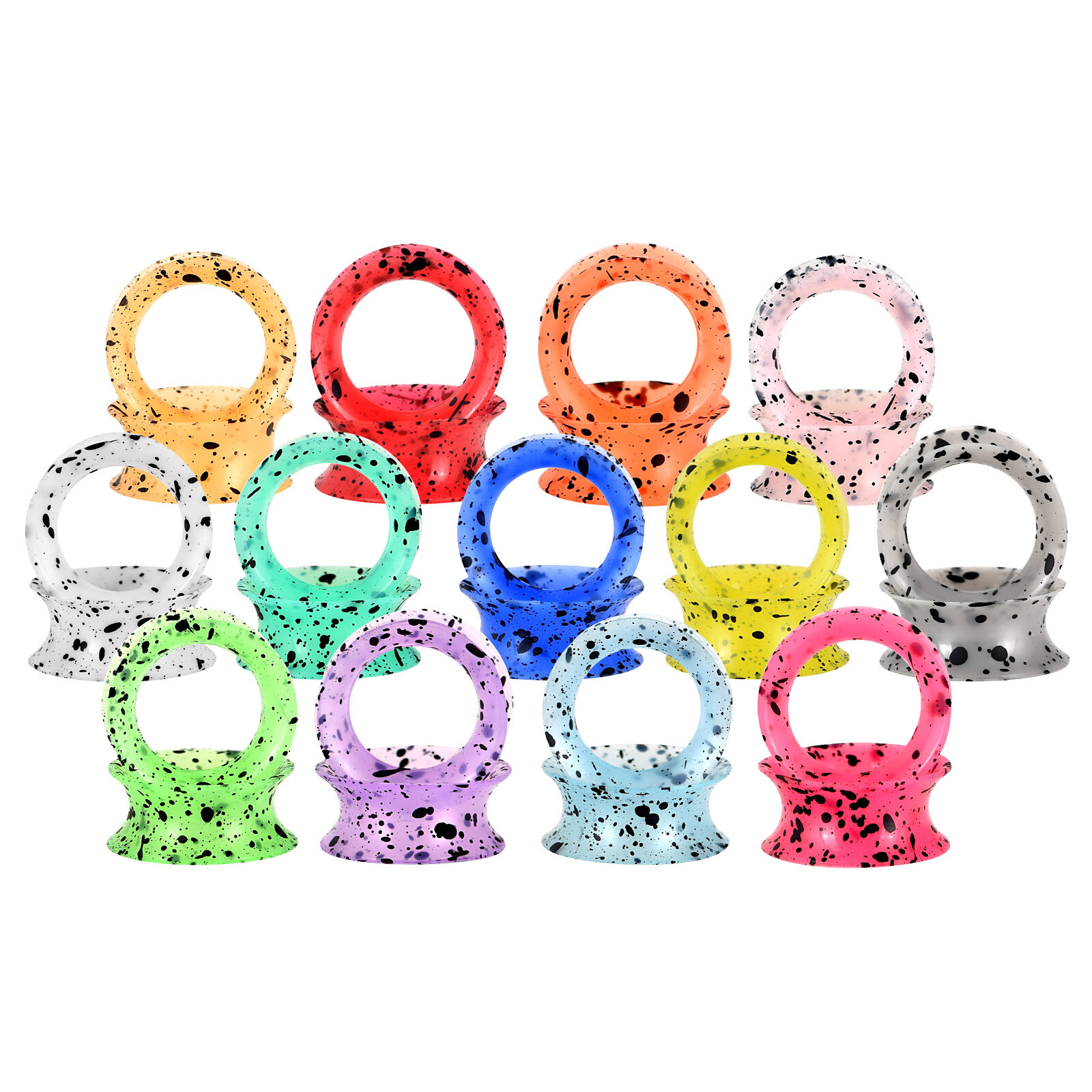 2 Pcs Silicone Flexible Ear Gauges Plugs Expander Double-Flared Flesh Tunnels