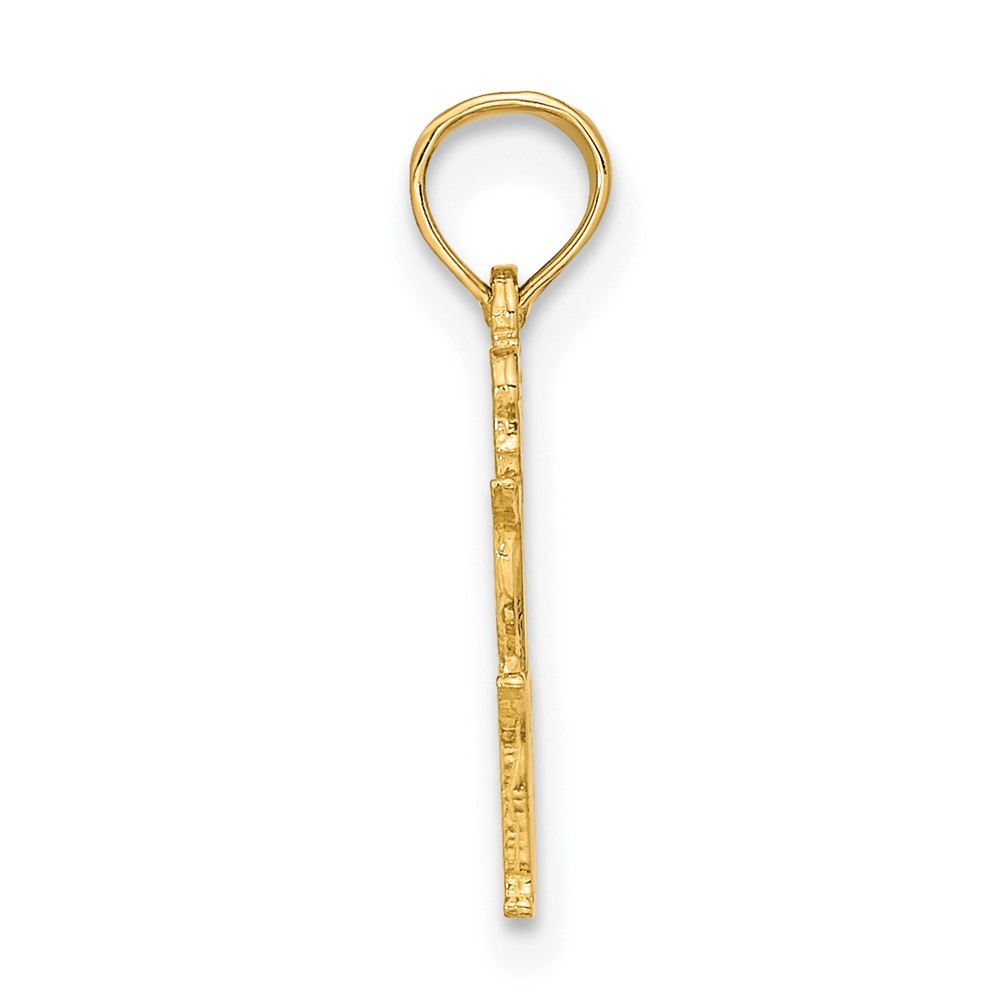 10K Yellow Gold VIRGO Zodiac Fancy Charm Pendant L-17.4mm, W-13.7mm