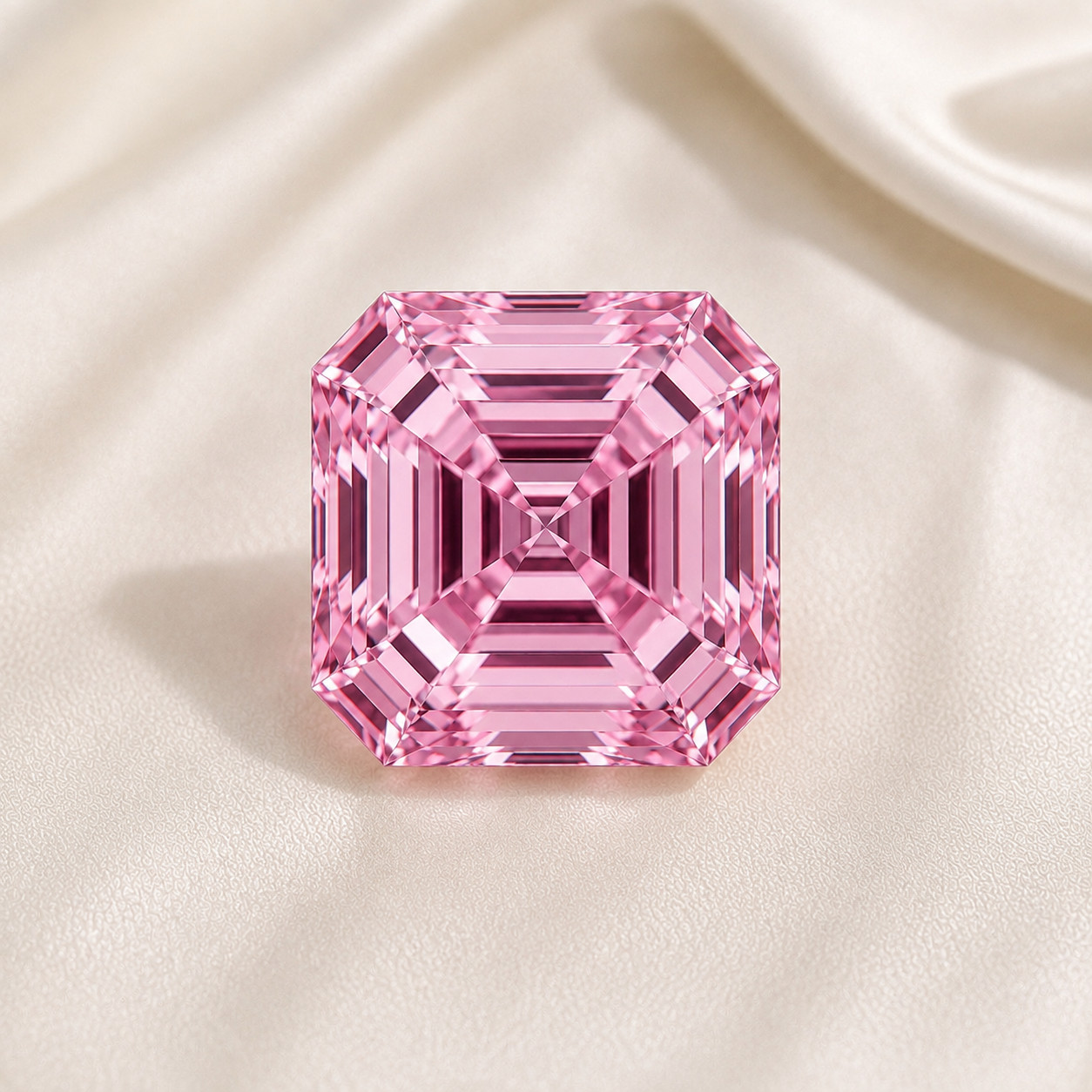 3 Carat Premium Lab Grown Diamond VVS1 8.50×8.50 MM Asscher Cut Pink Color