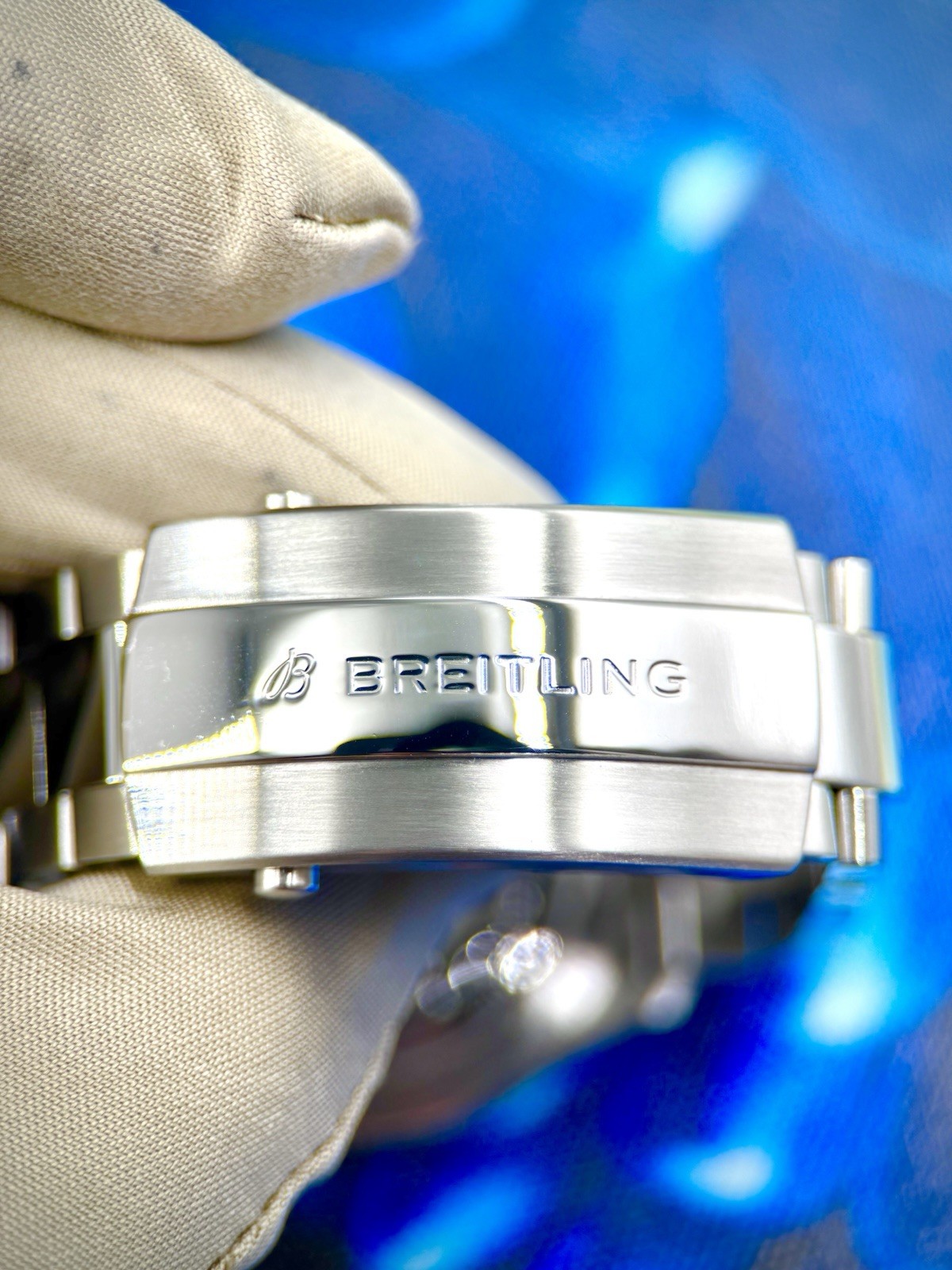 Breitling Superocean Automatic 44 300m Blue Dial Steel Bracelet Box Papers
