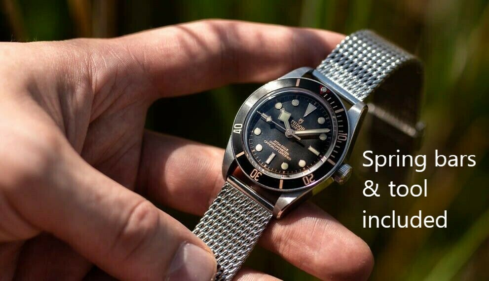 316L Steel No Time to Die Style Bond Milanese Mesh Watch Strap 20mm 22mm 18mm