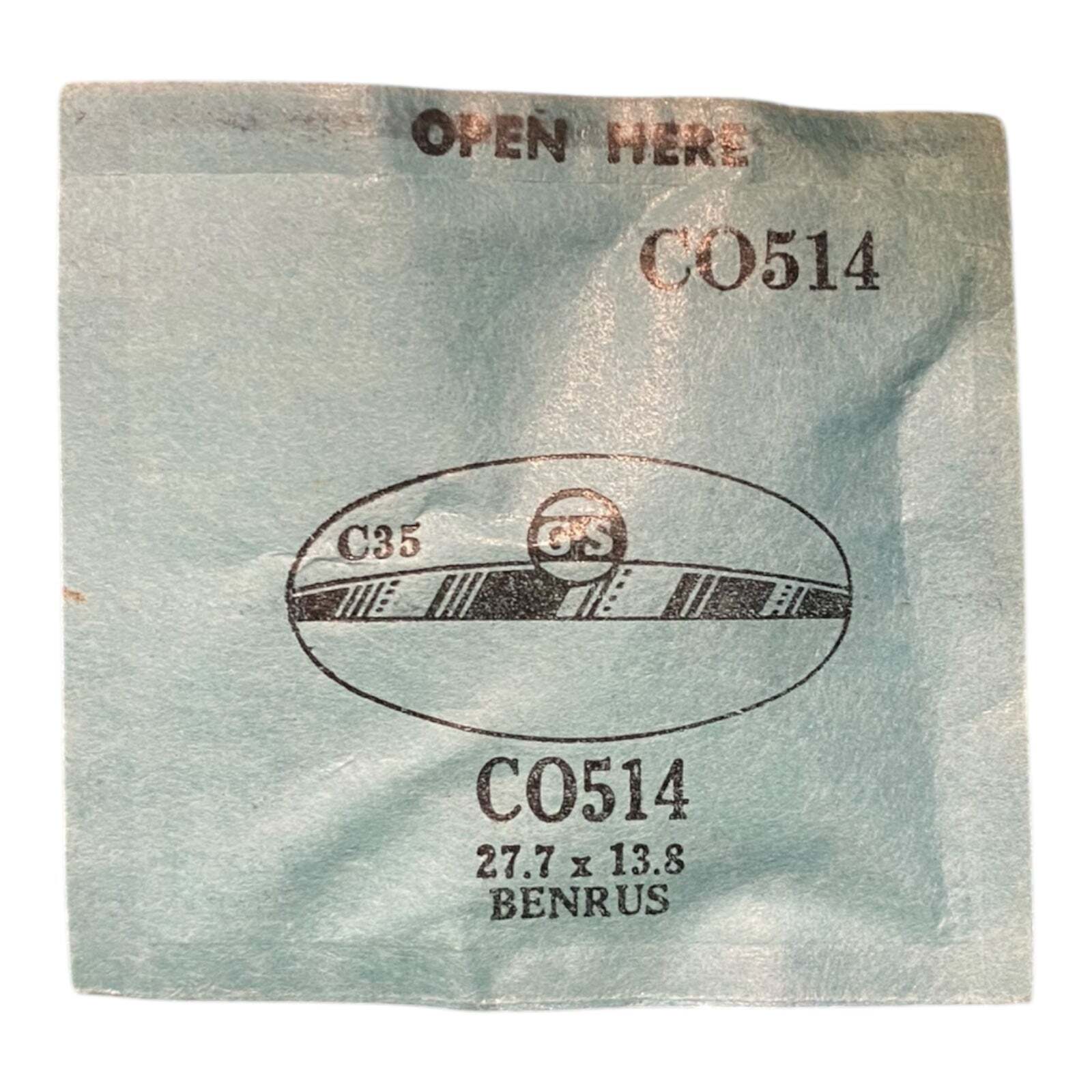 Germanow-Simon Mach (GS) CO514 Watch Crystal 27.7×13.8 NOS Part Flexo Benrus