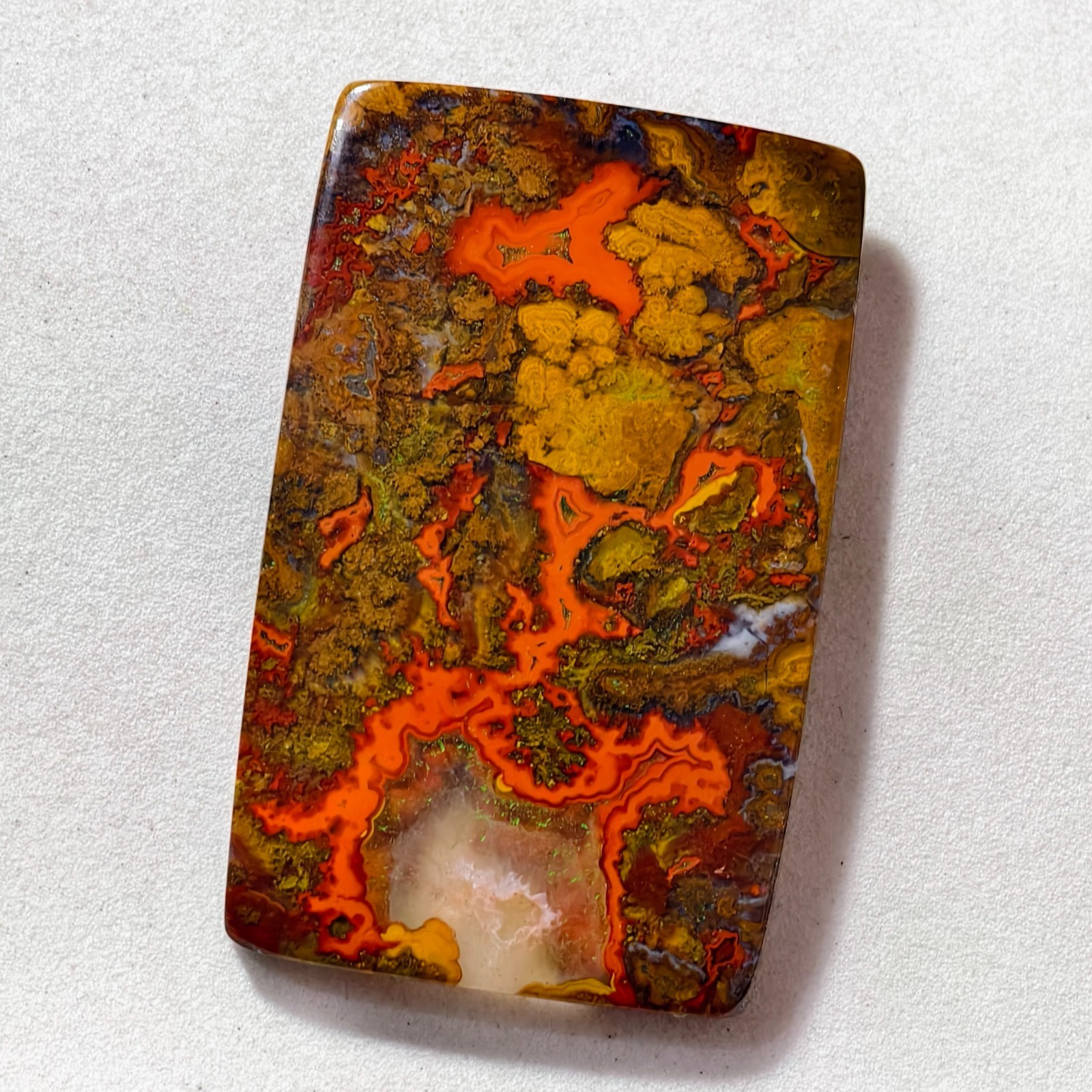 79 Cts Natural Moroccan Seam Agate Cabochon Gemstone 46.9×29.4×5.1 MM