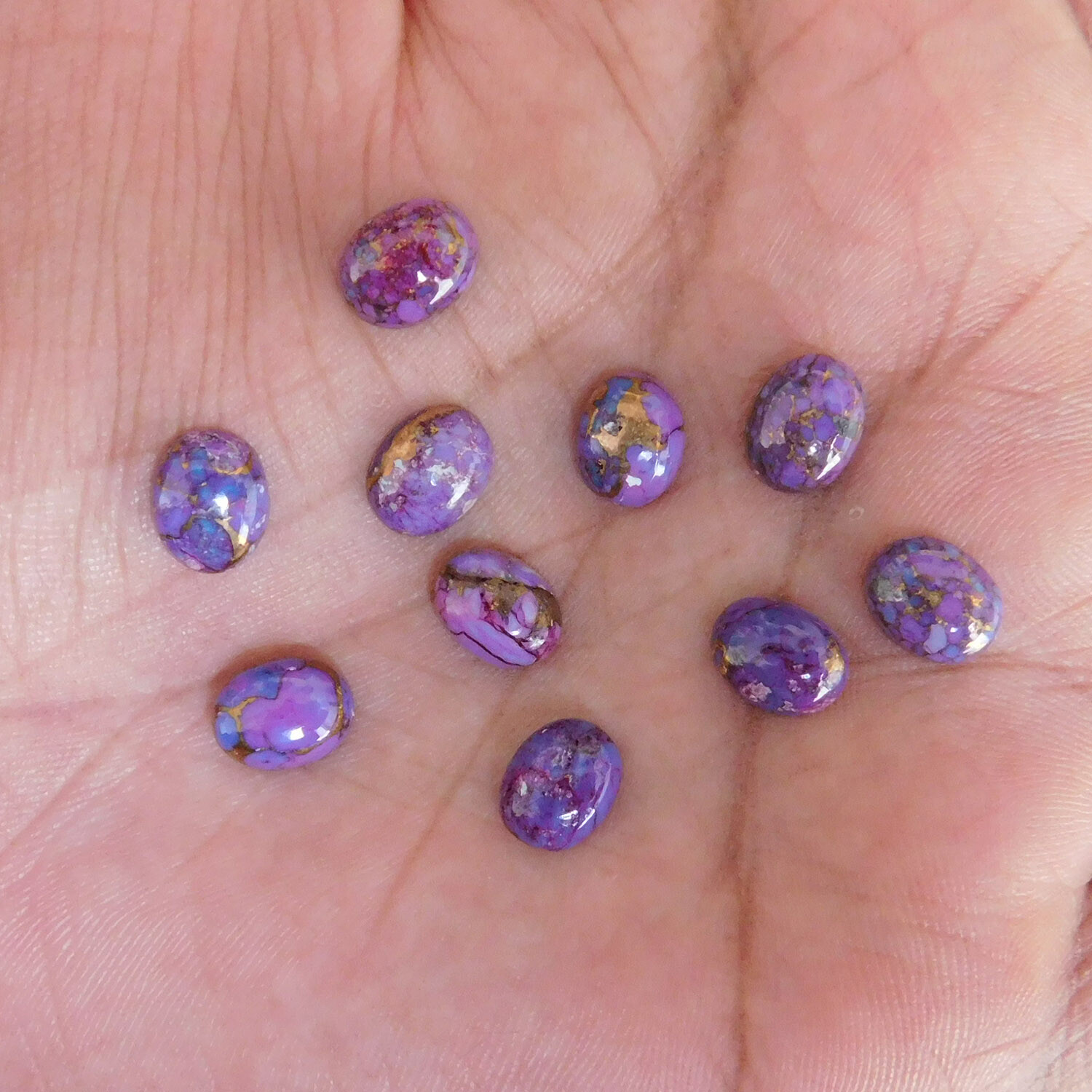 Natural Purple Copper Turquoise Oval 6×8 to 18×25 mm Cabochon Loose Gemstone Lot