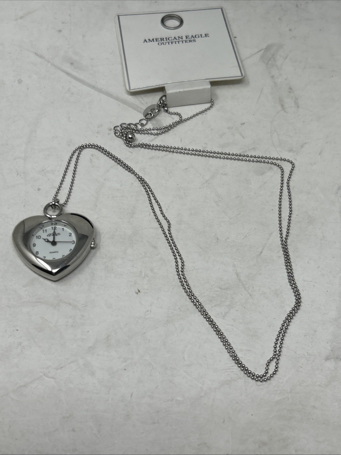 Vintage American eagle heart watch necklace valentines