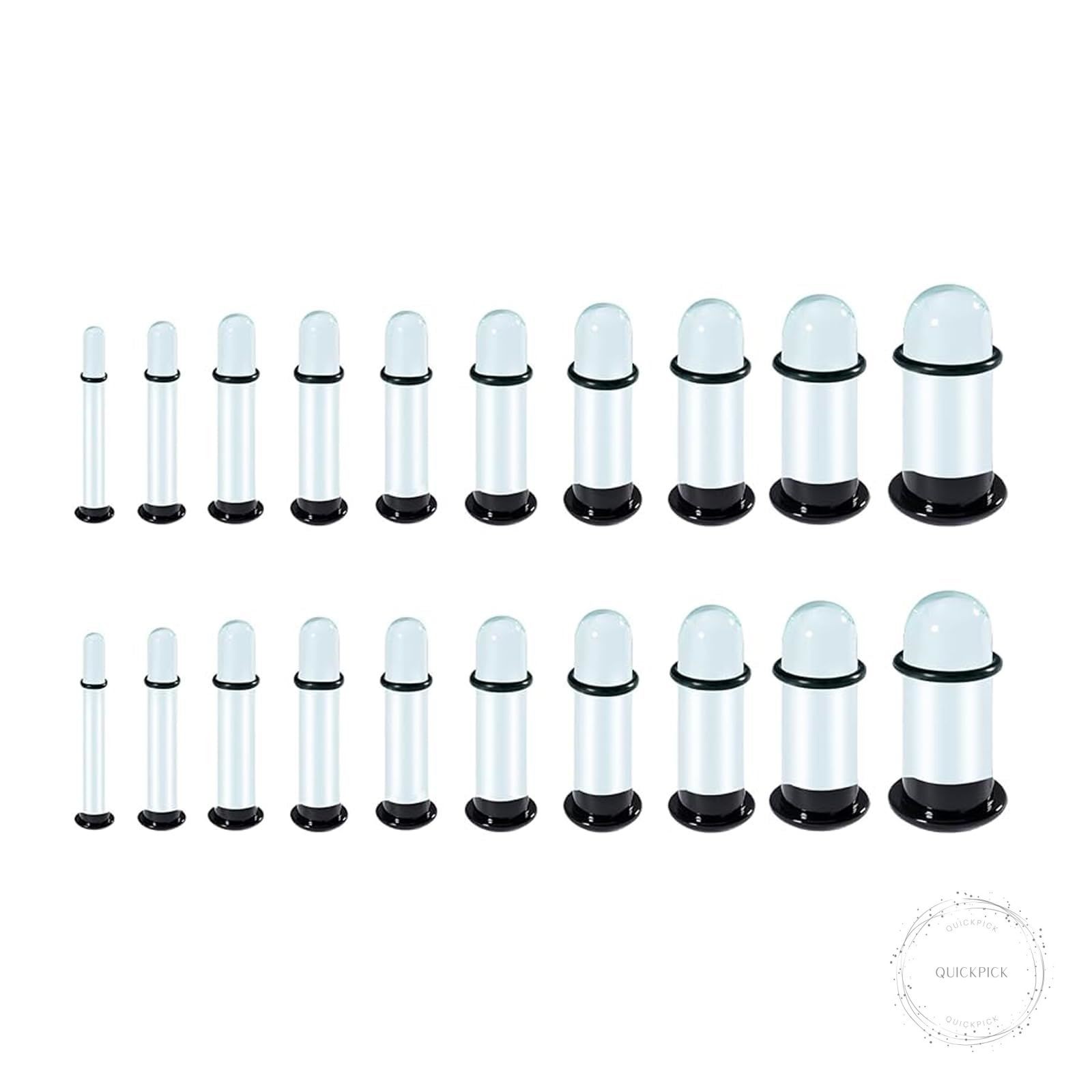 20pcs Glass Ear Stretching Kit,Dead Stretching Kit,Single Flare Glass Plugs with