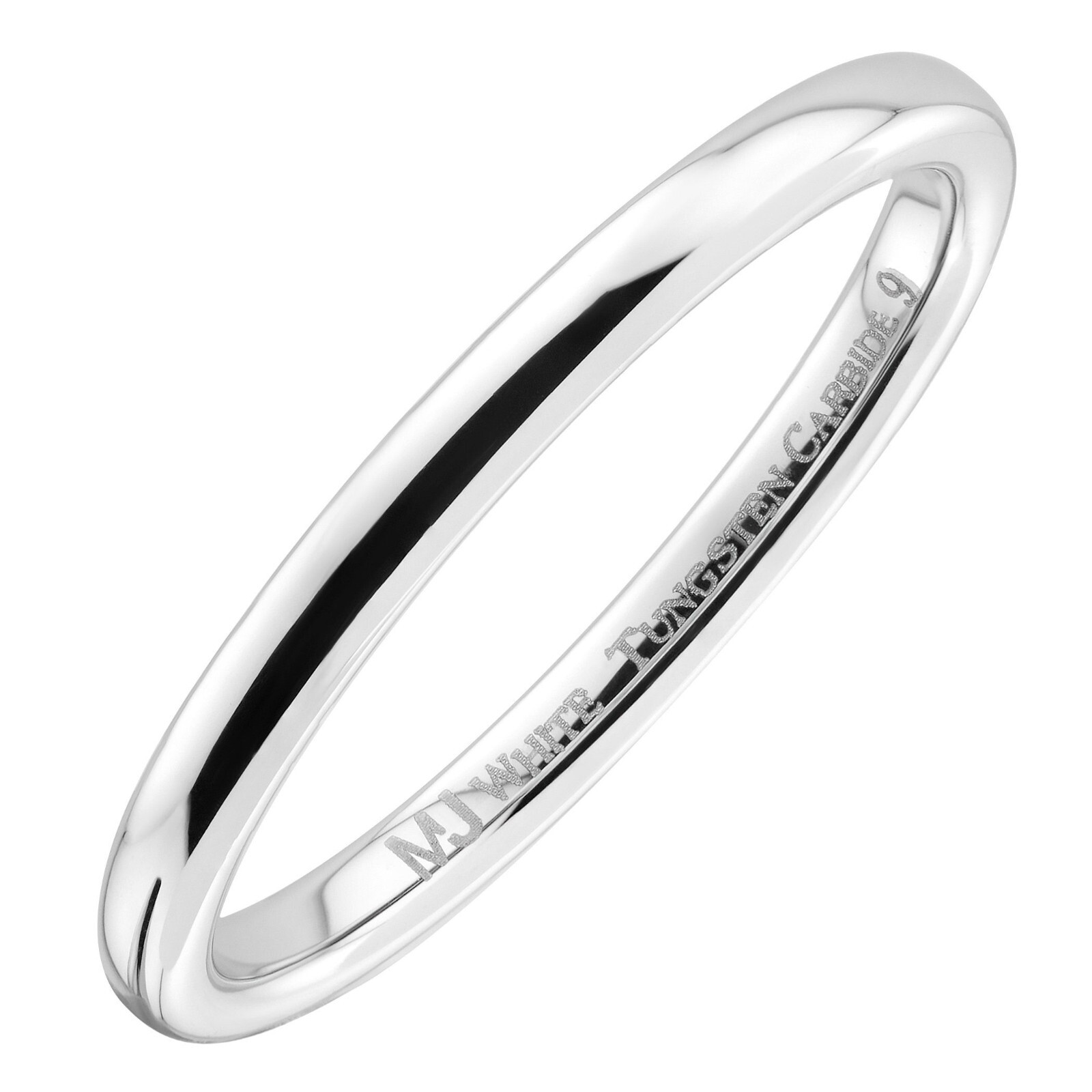 White Tungsten Carbide Wedding Ring Men’s Women’s 2, 3, 4, 5, 6, 7, 8, 10mm