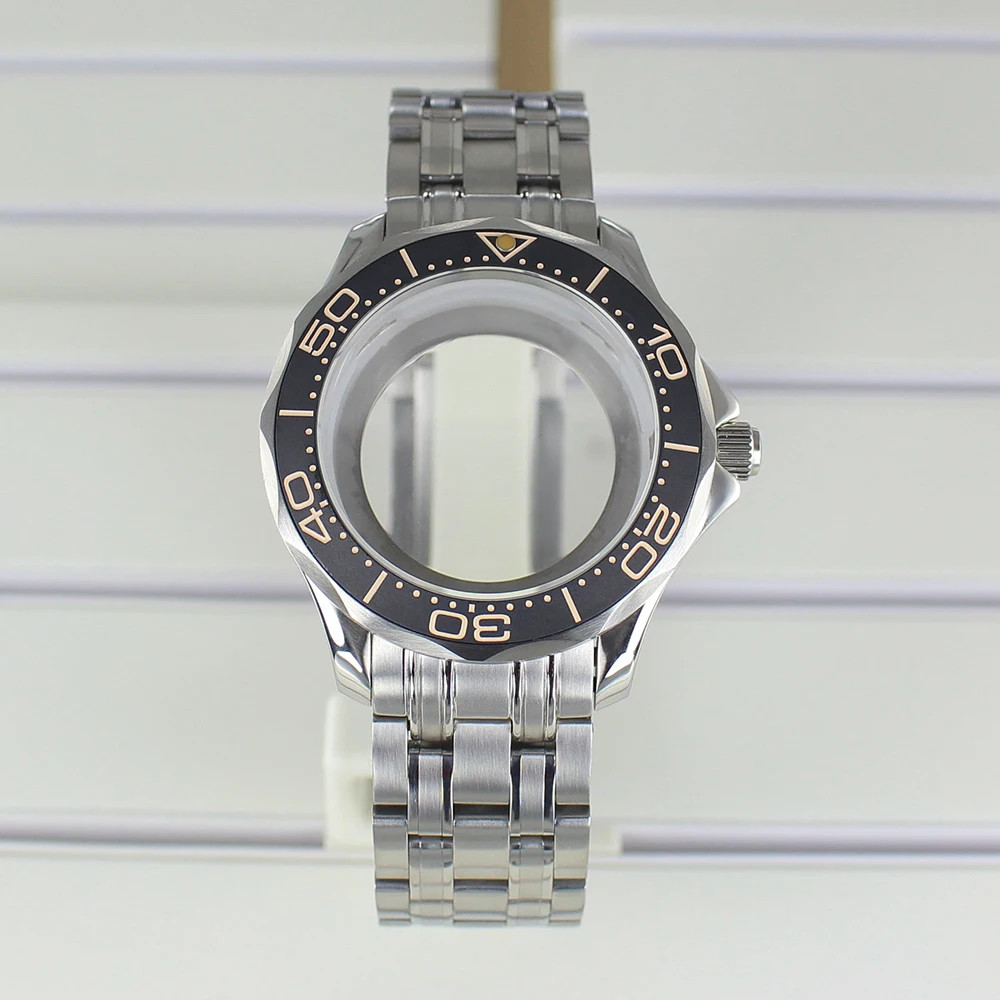 41mm Watch Case Bracelet Seamaster Mod Sapphire For Seiko NH35 NH36 NH38