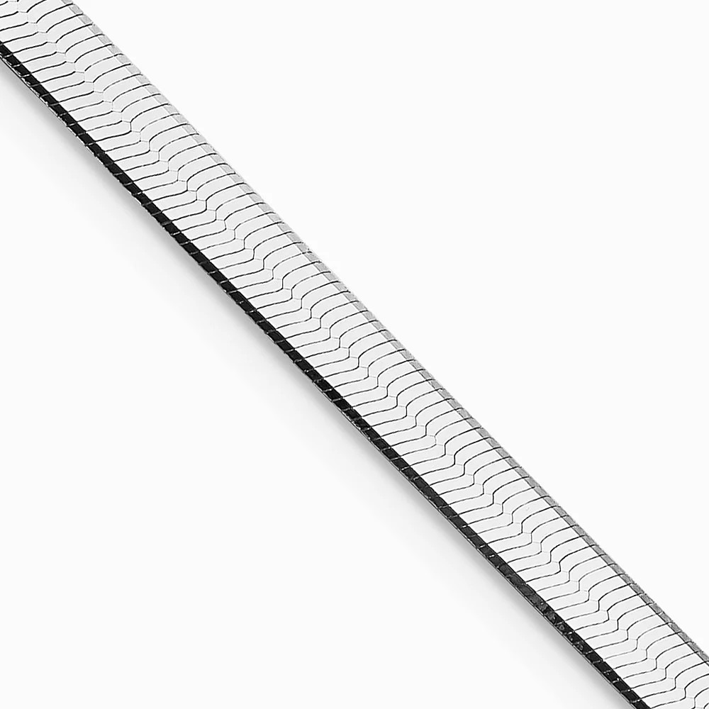 Sterling Silver Rhodium-Plated 3.5mm Magic Herringbone Chain Necklace 16″-24″