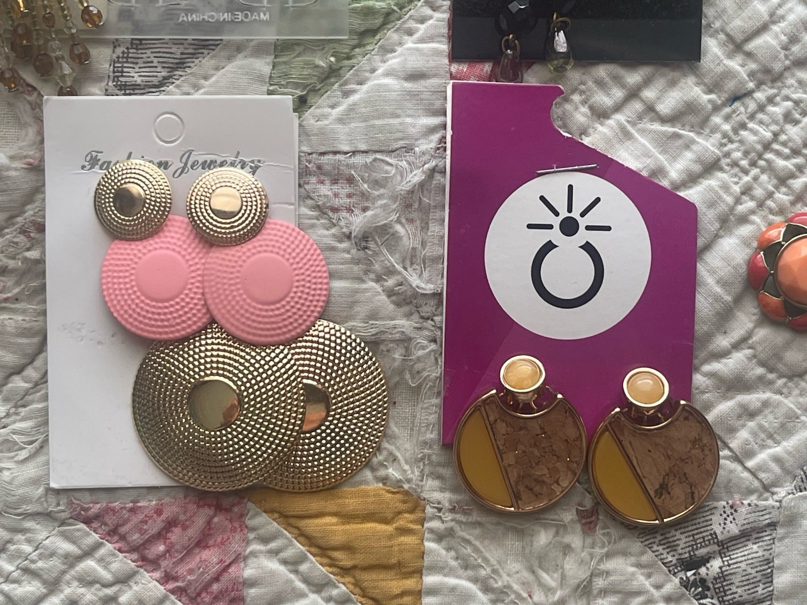 EARRINGS LOT DANGLE DROP HOOP STUD