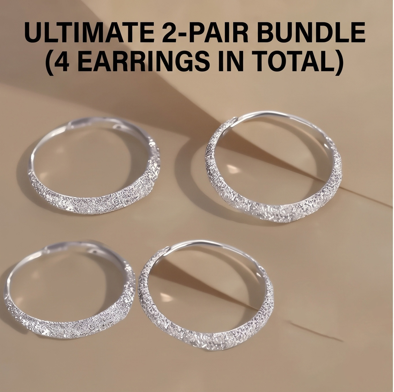 2Pcs Circle Hoop Earrings Simple Round Huggie Fashion Jewelry