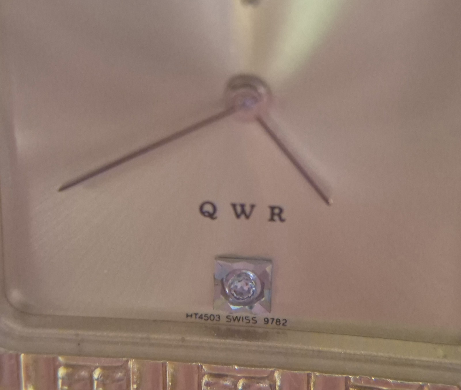 1980s Wittnauer QWR 25 x 31mm Tank Quartz Gold Tone Swiss Watch 9782 w/Box