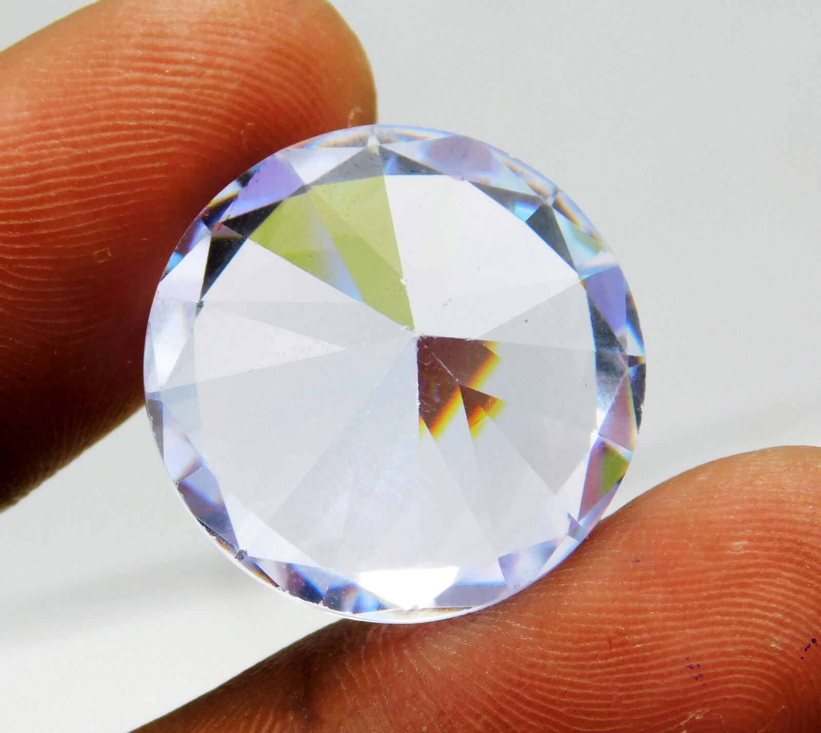 Natural 34.05 Ct Cambodian White Zircon Round Cut Loose Gemstone