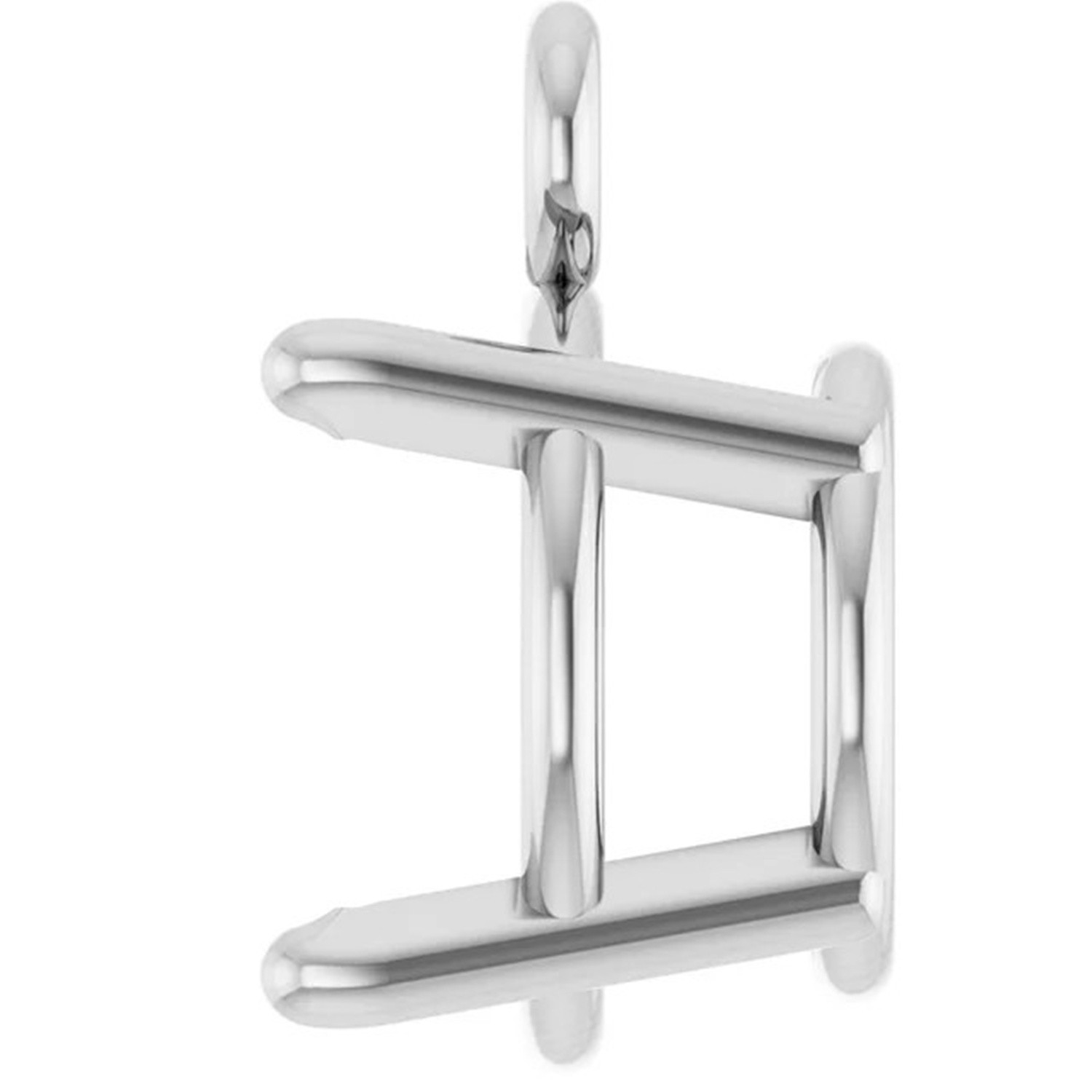 Sterling Silver Dangle Mounting Round Cut 4 Prong Basket Designed Setting USA